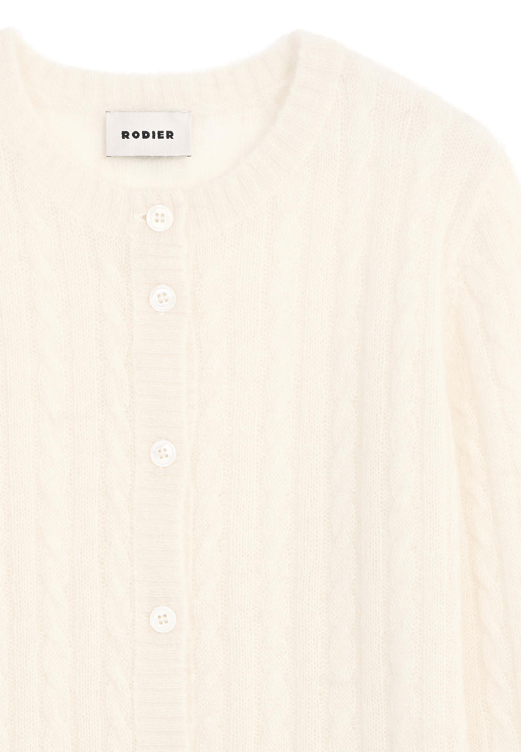 Alpaca cable-knit vest RODIER White