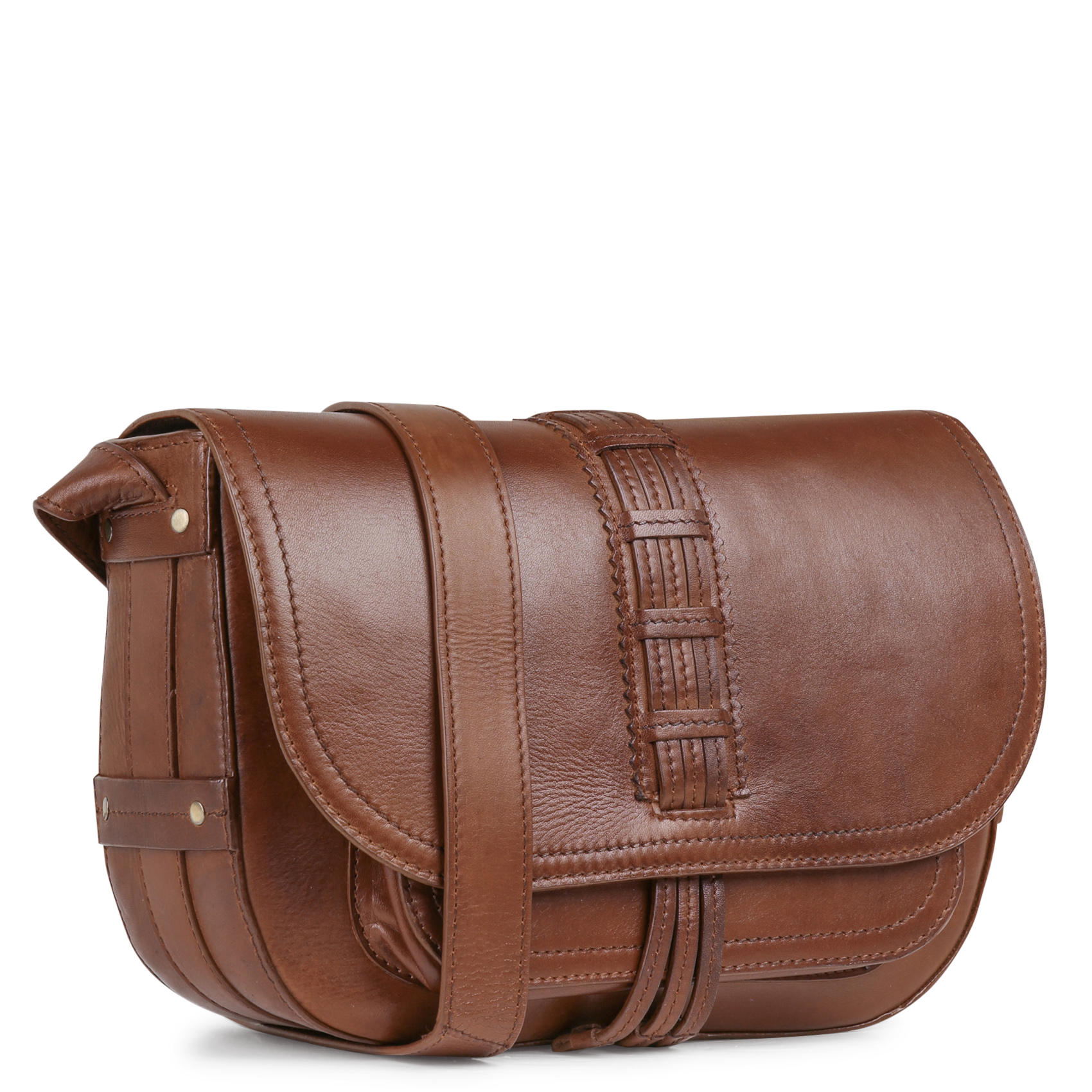 Sac bandoulière en cuir MAISON 123 Beige