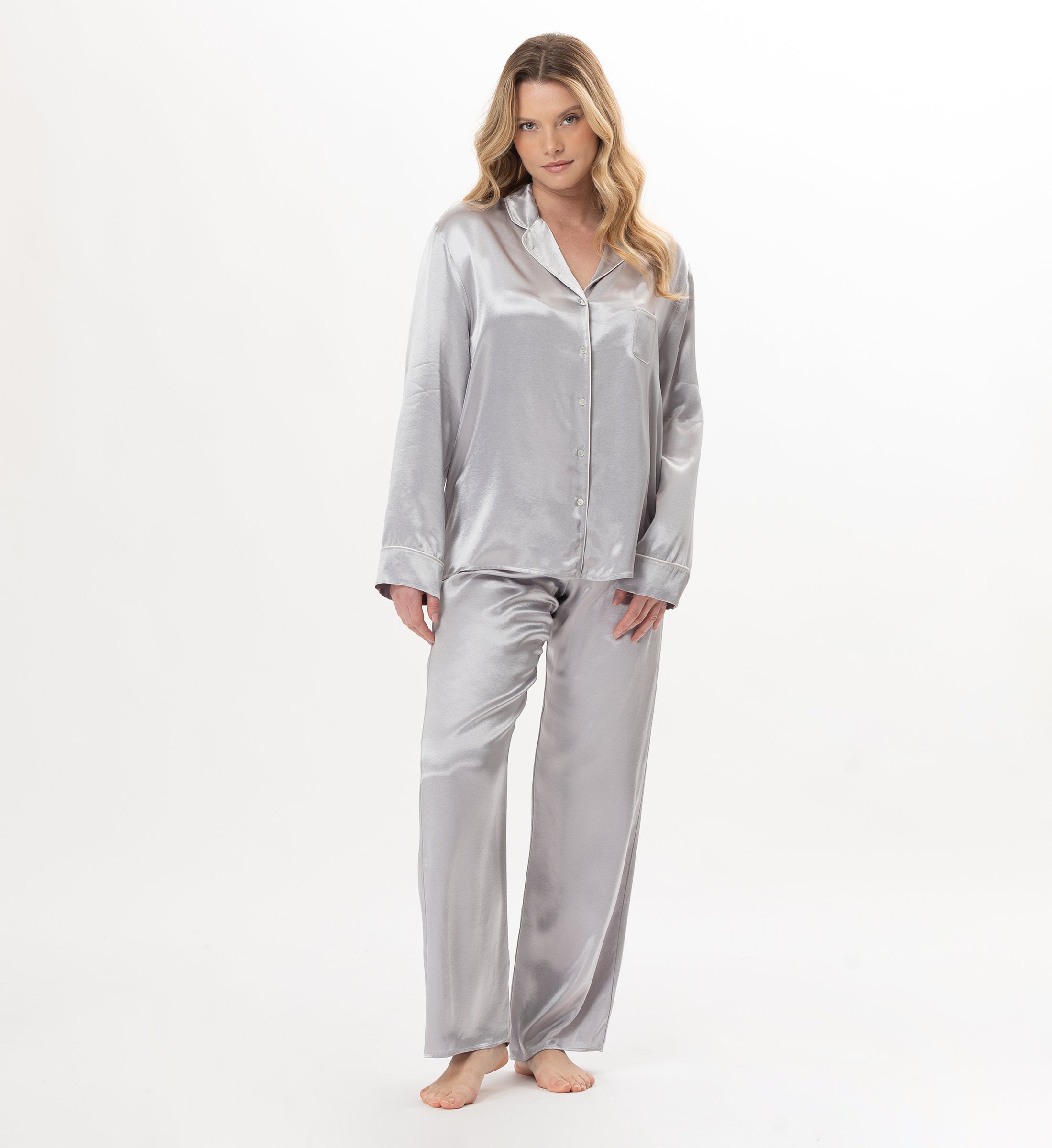 Buttoned viscose pyjama LE CHAT Grey