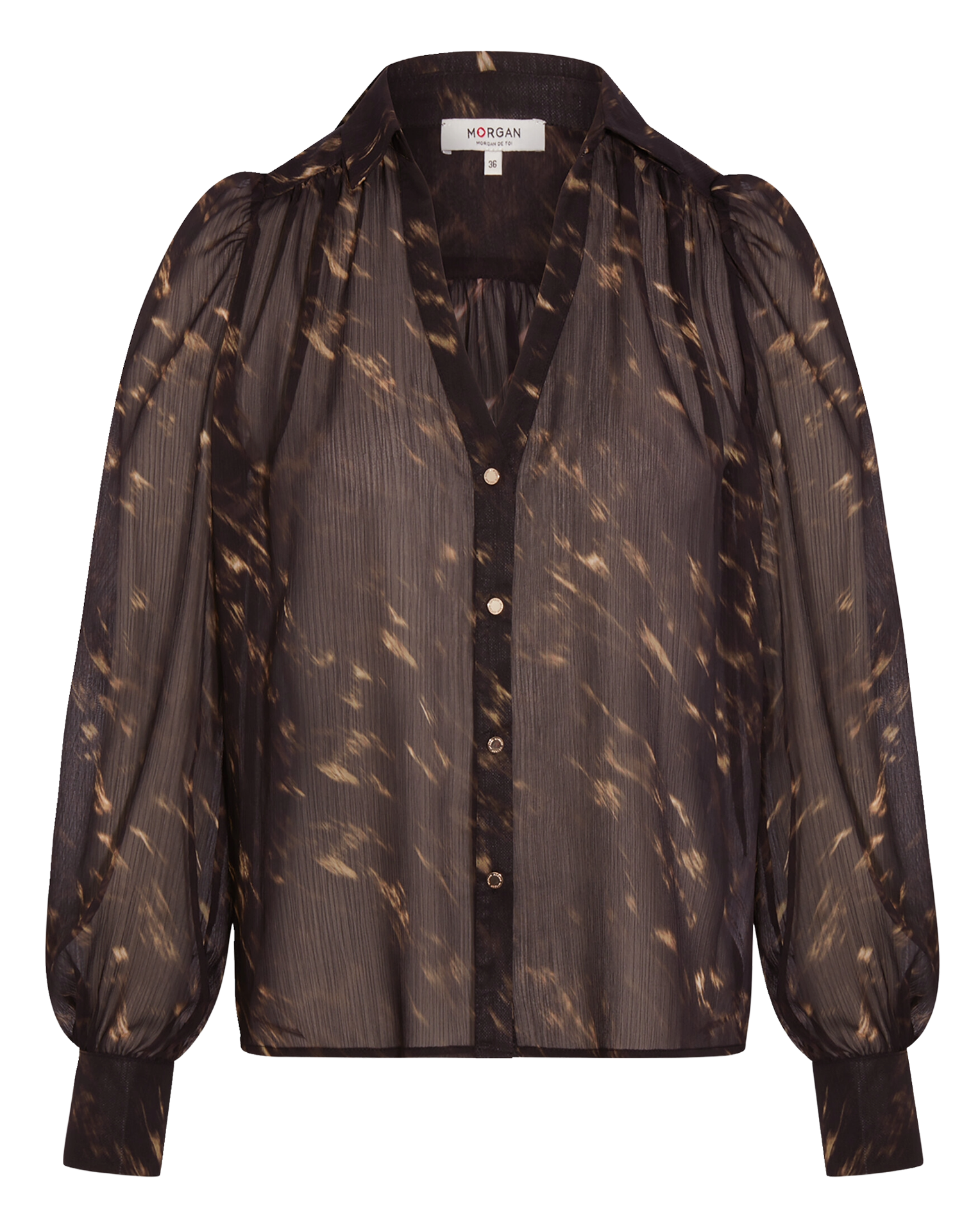 Chemise droite col V imprimée MORGAN Multicolore