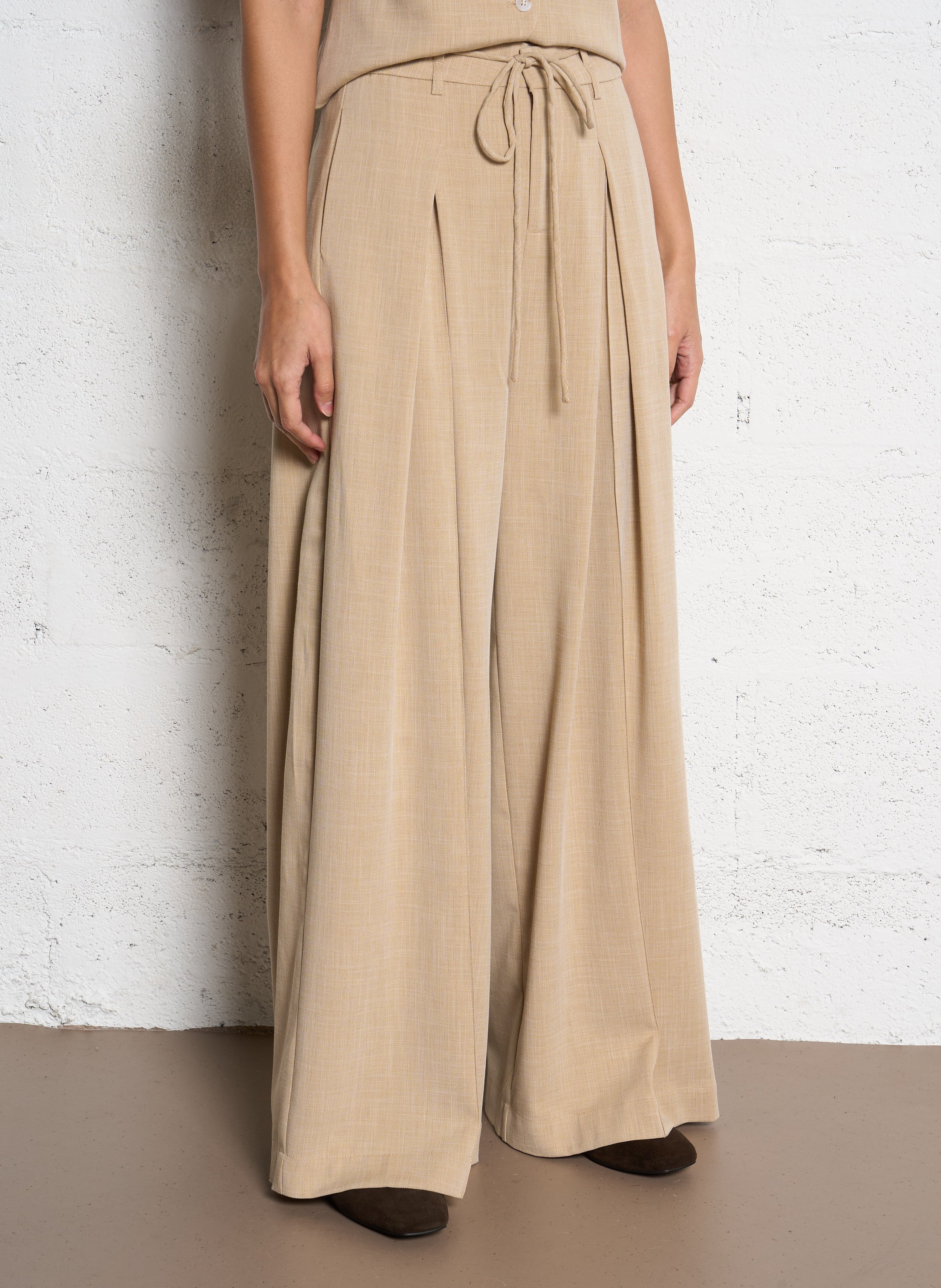 Pantalon large SUNCOO Beige