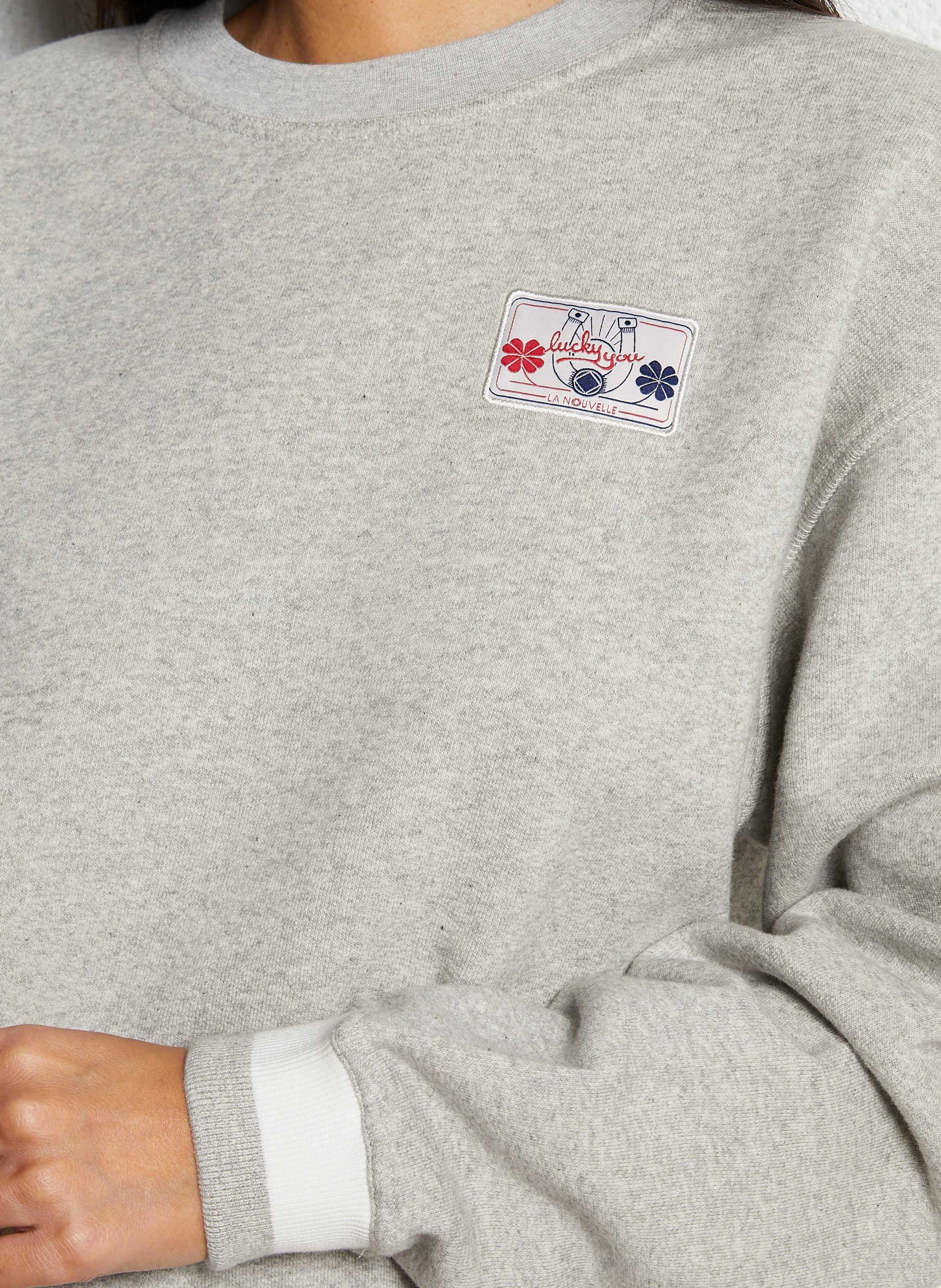 Sweat ample col rond en coton mélangé LA NOUVELLE Beige