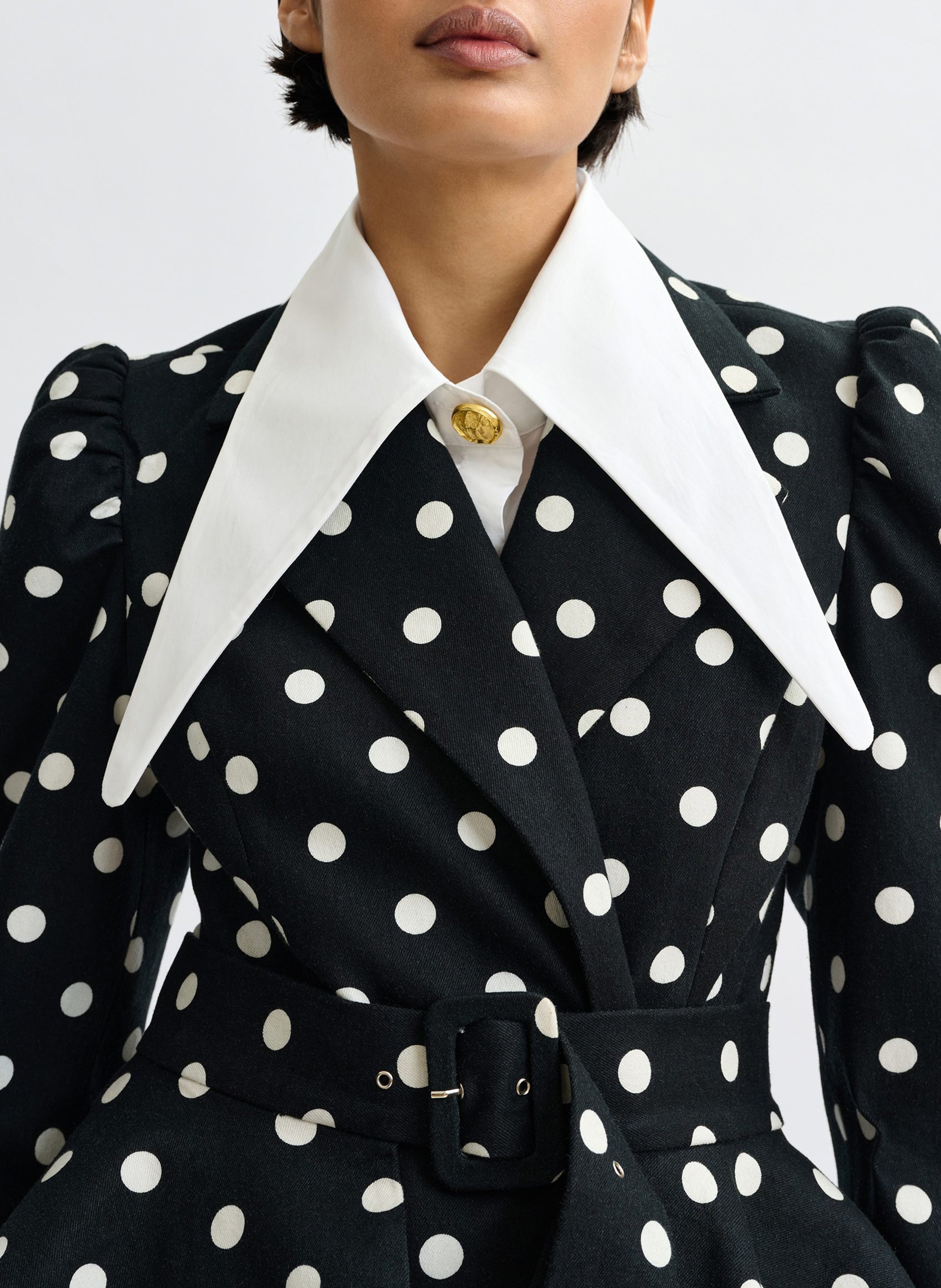 Abito blazer in cotone stampato ESSENTIEL ANTWERP Bianco