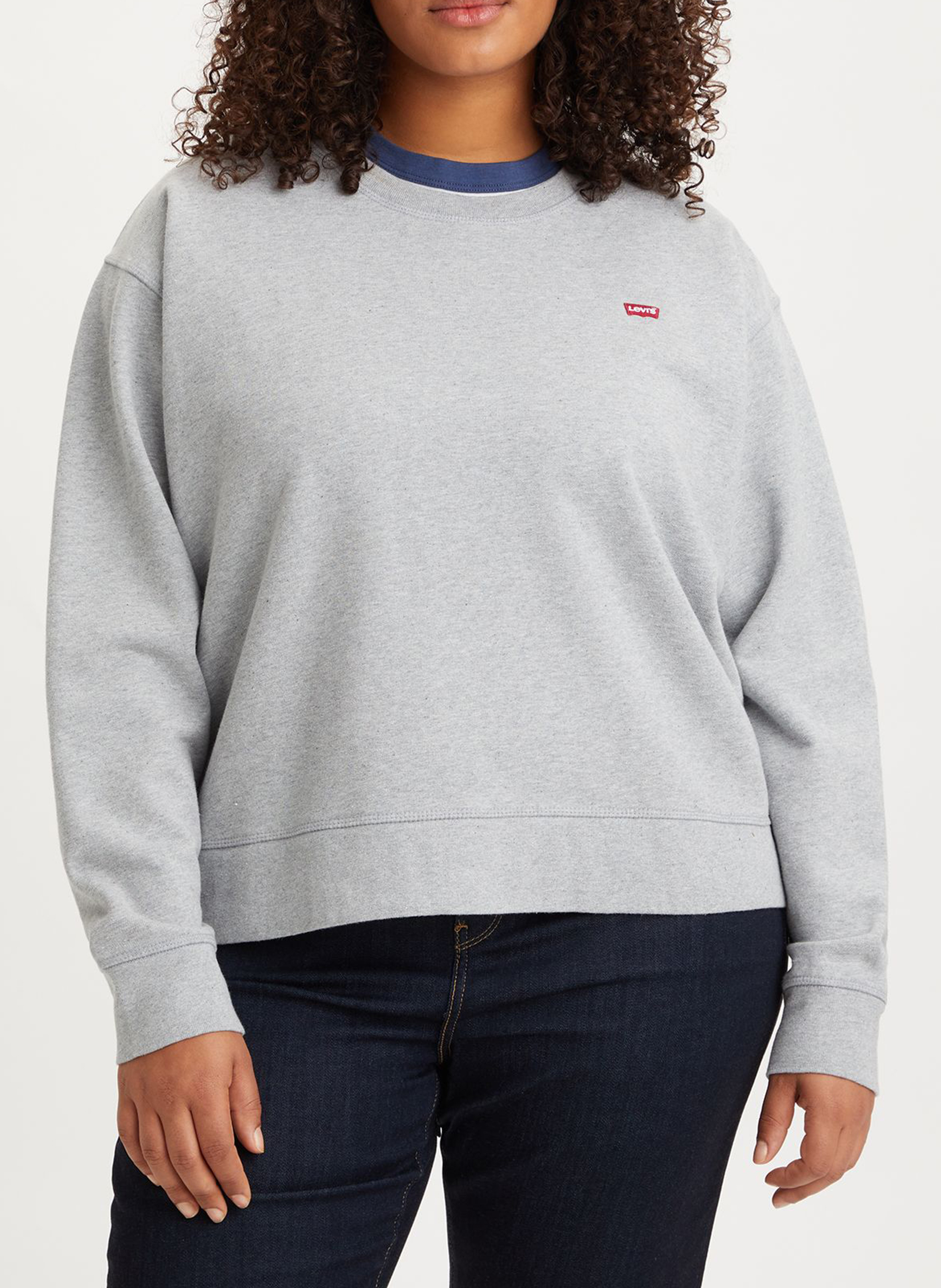Sweat à col rond en coton LEVI'S Gris