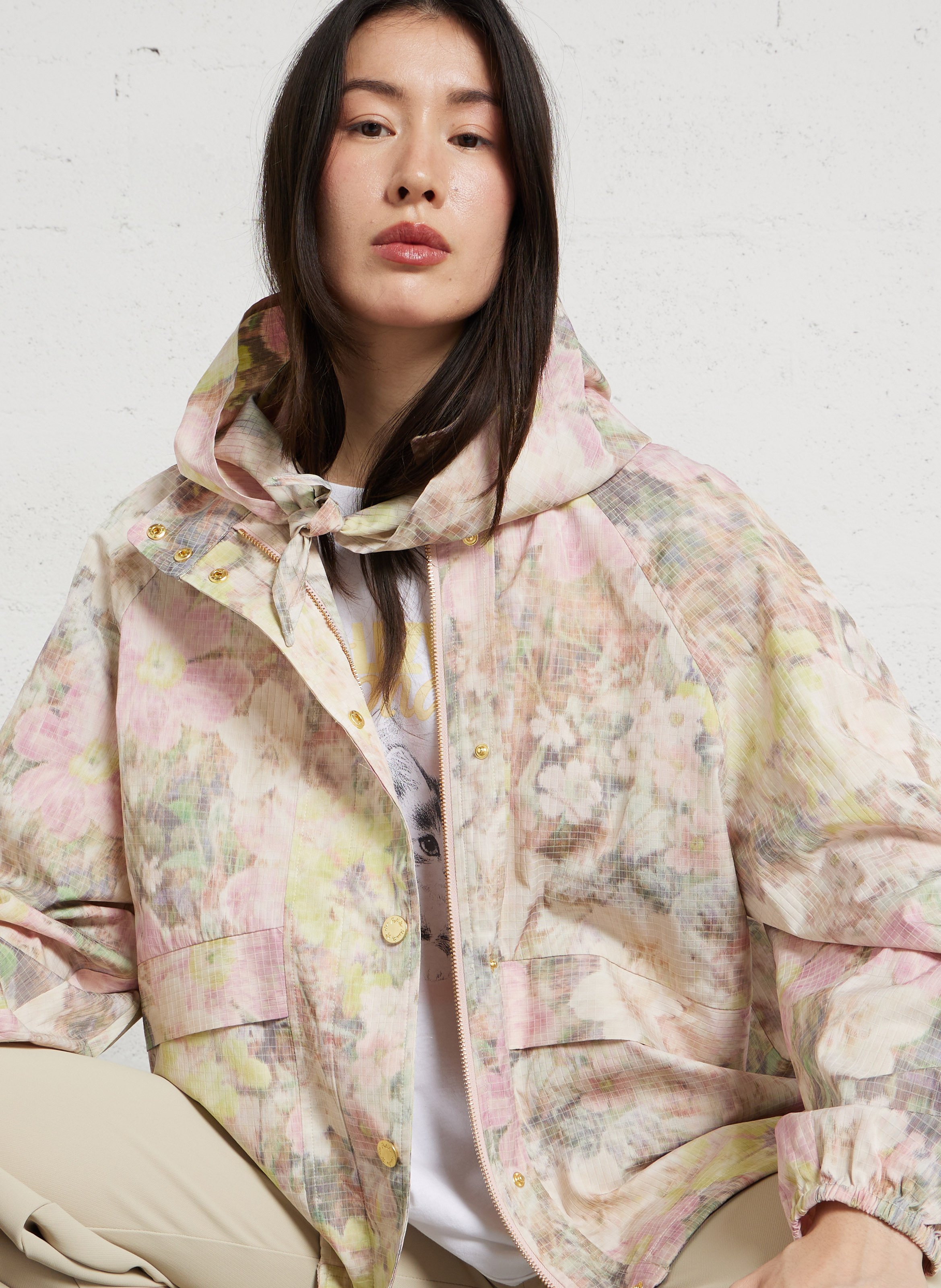 <p>Mit Kapuze bedruckte Jacke</p> DES PETITS HAUTS Mehrfarbig