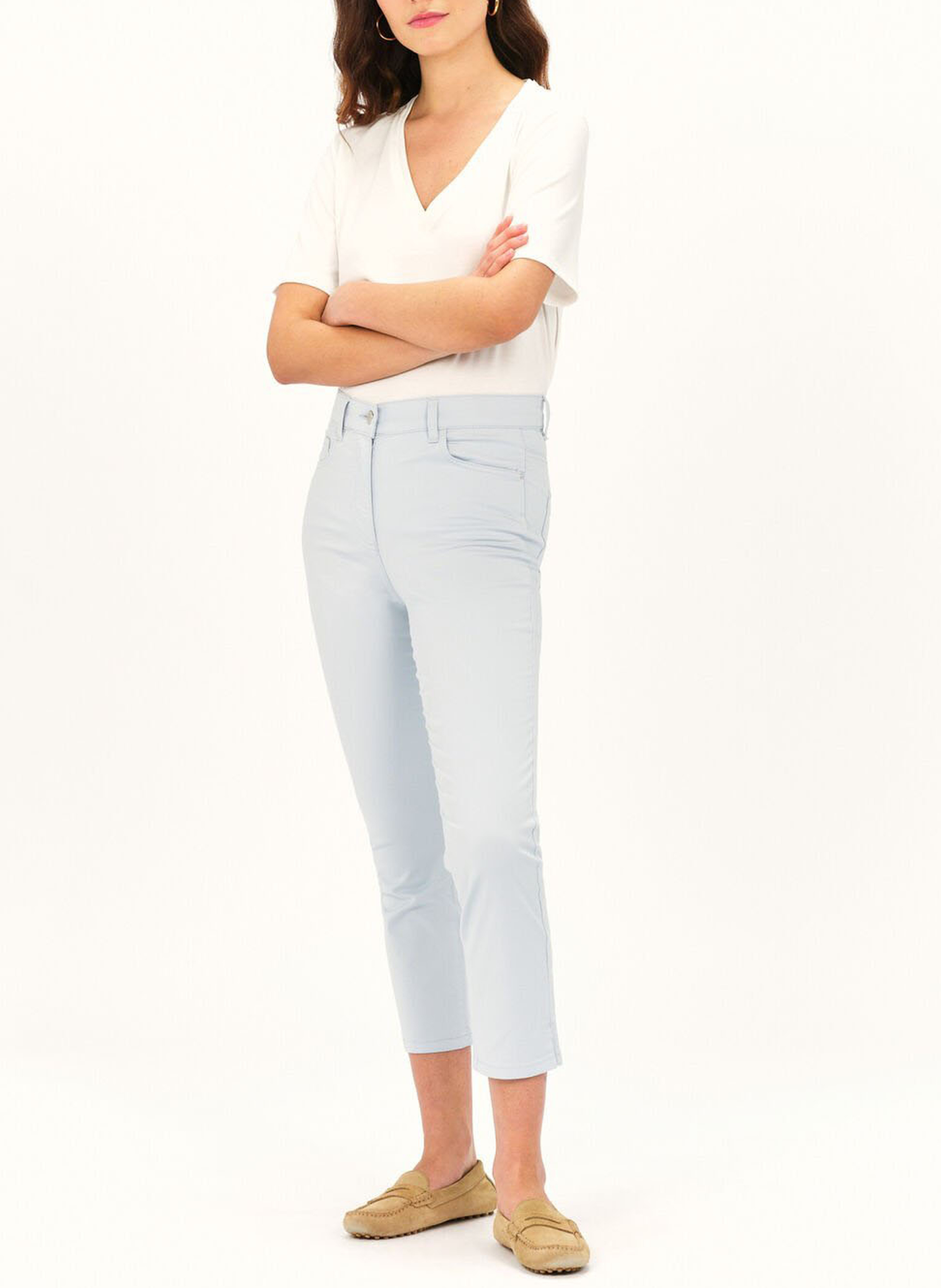 Capribroek | katoenblend CAROLL Blauw