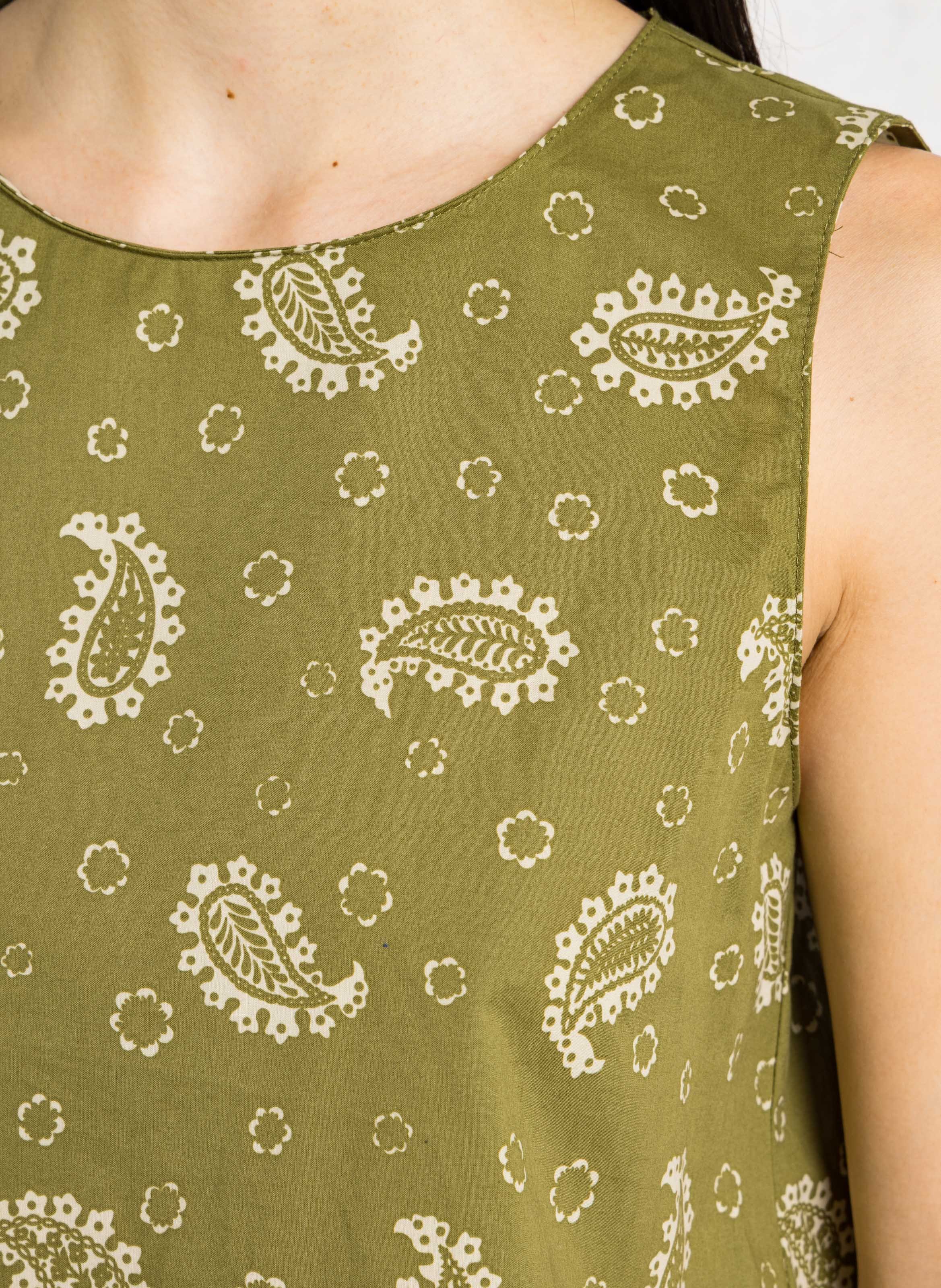 Printed cotton top THE KORNER Khaki