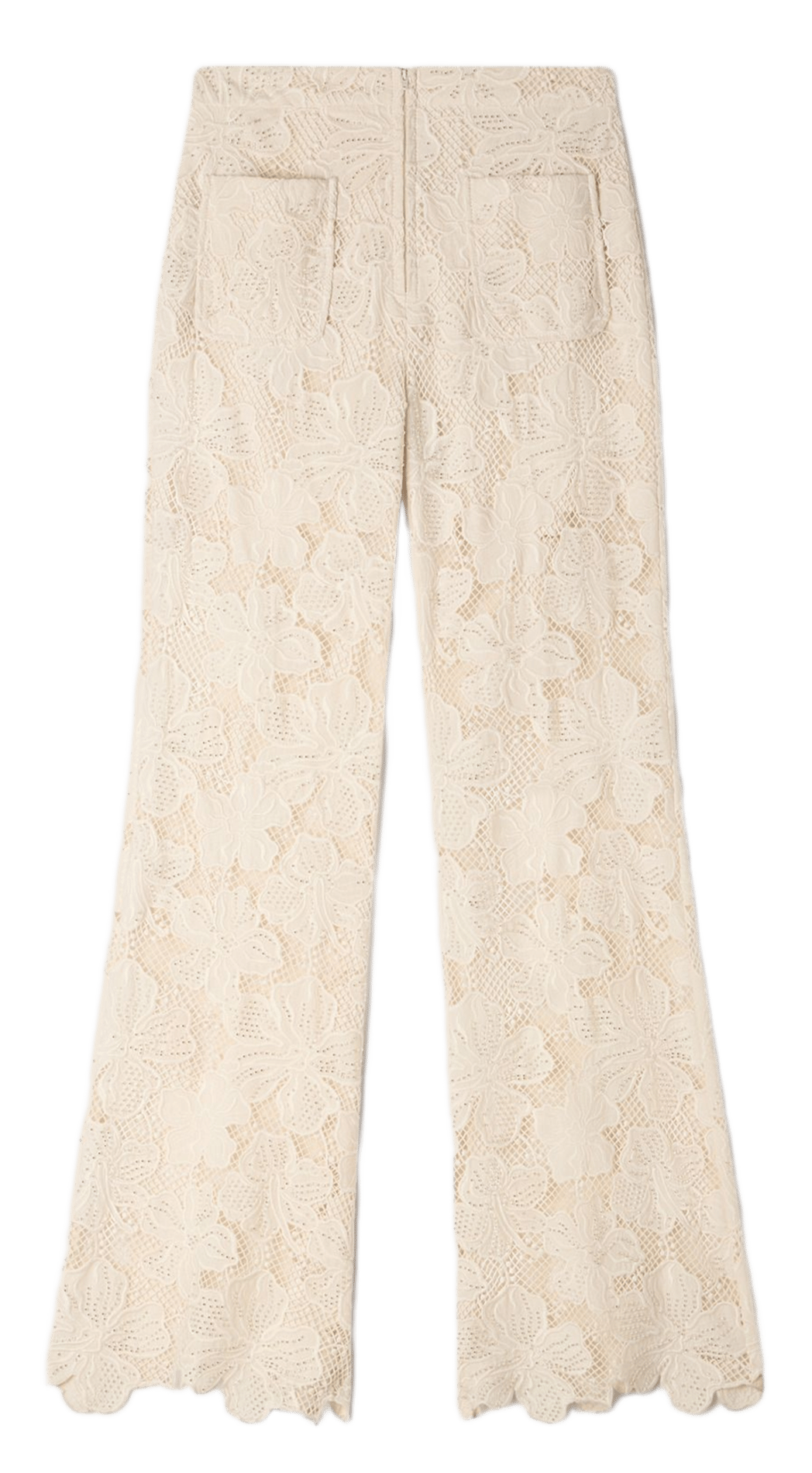 Pantalon évasé en guipure SANDRO Beige