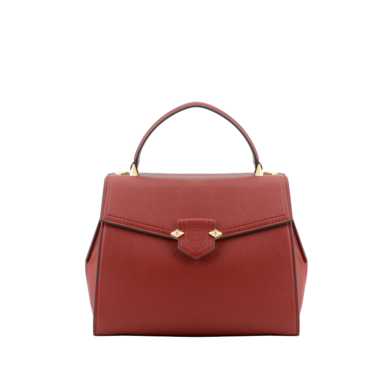 Calfskin leather handbag POURCHET Red