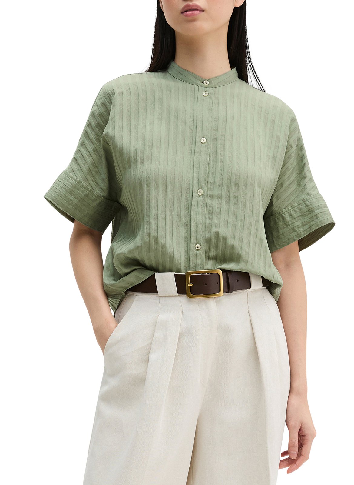 Bluse mit Mao-Kragen MARC O'POLO Grun