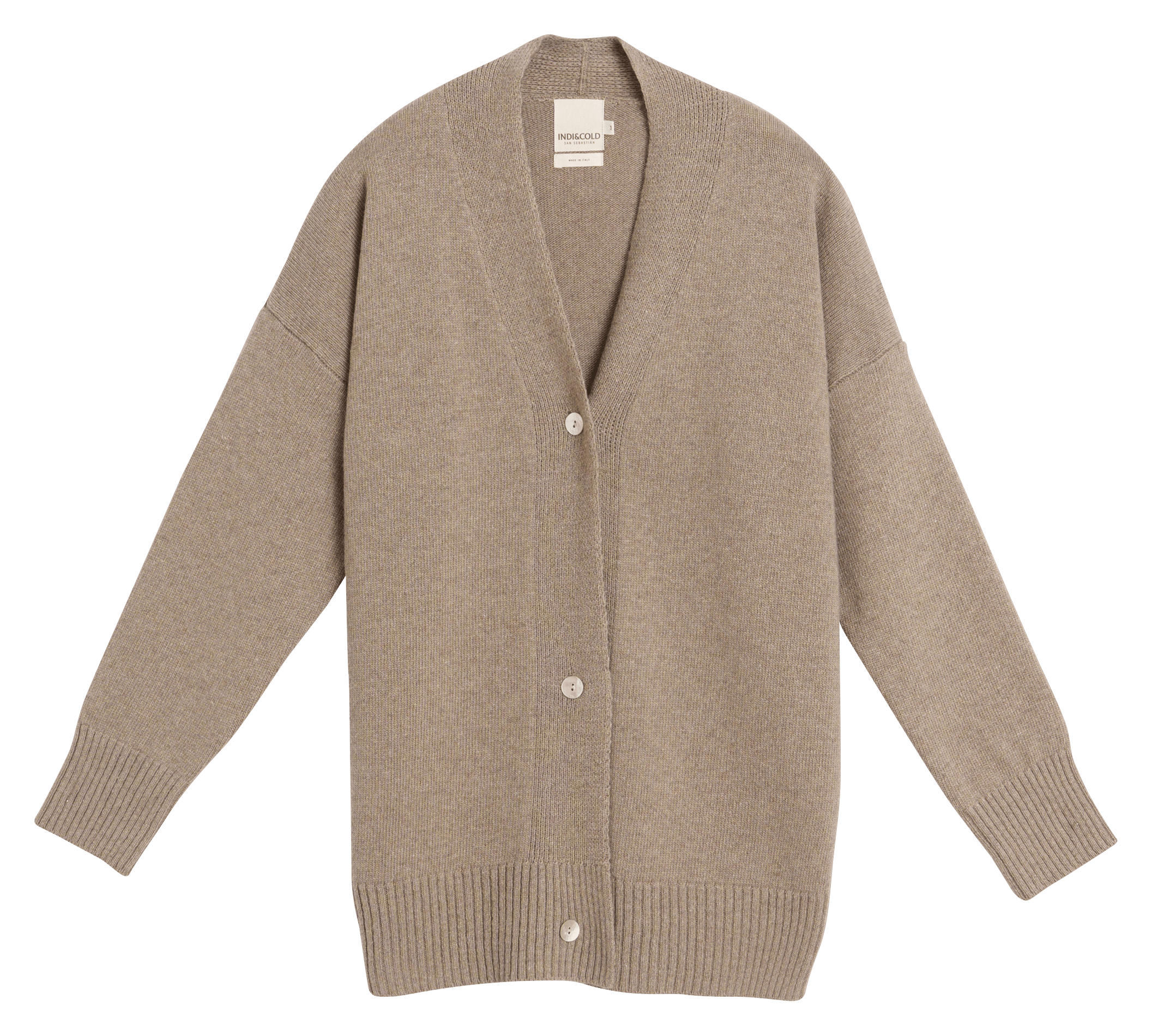 Straight V-neck vest INDI & COLD Grey