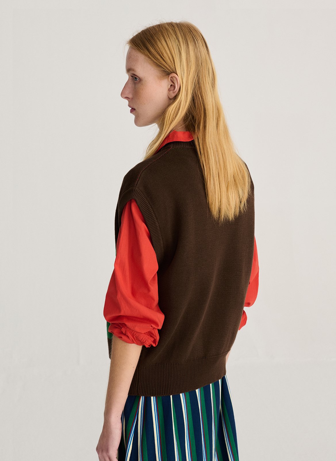 Sleeveless patterned sweater BOBO CHOSES Brown