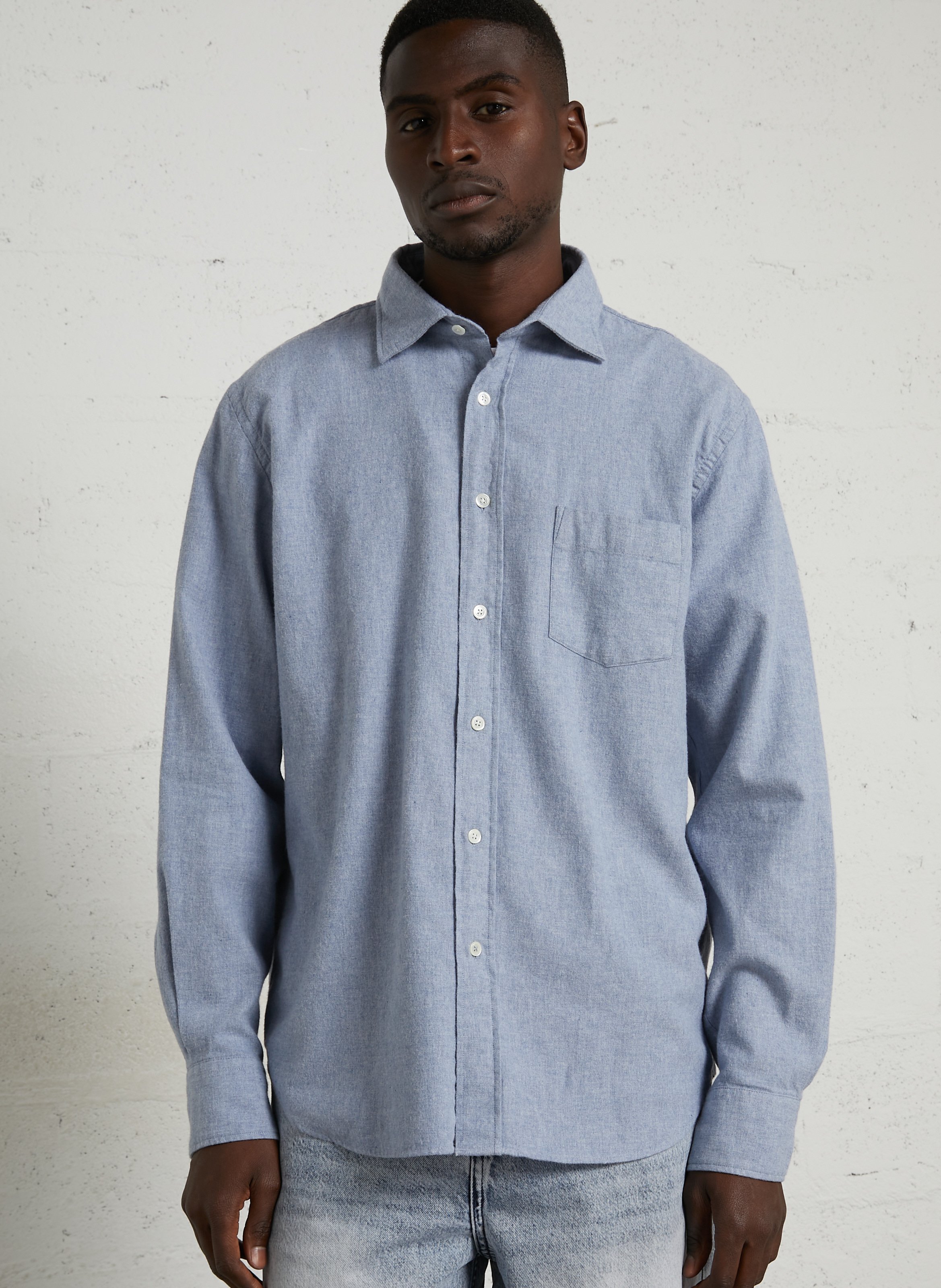Chemise col classique en coton HARTFORD Bleu