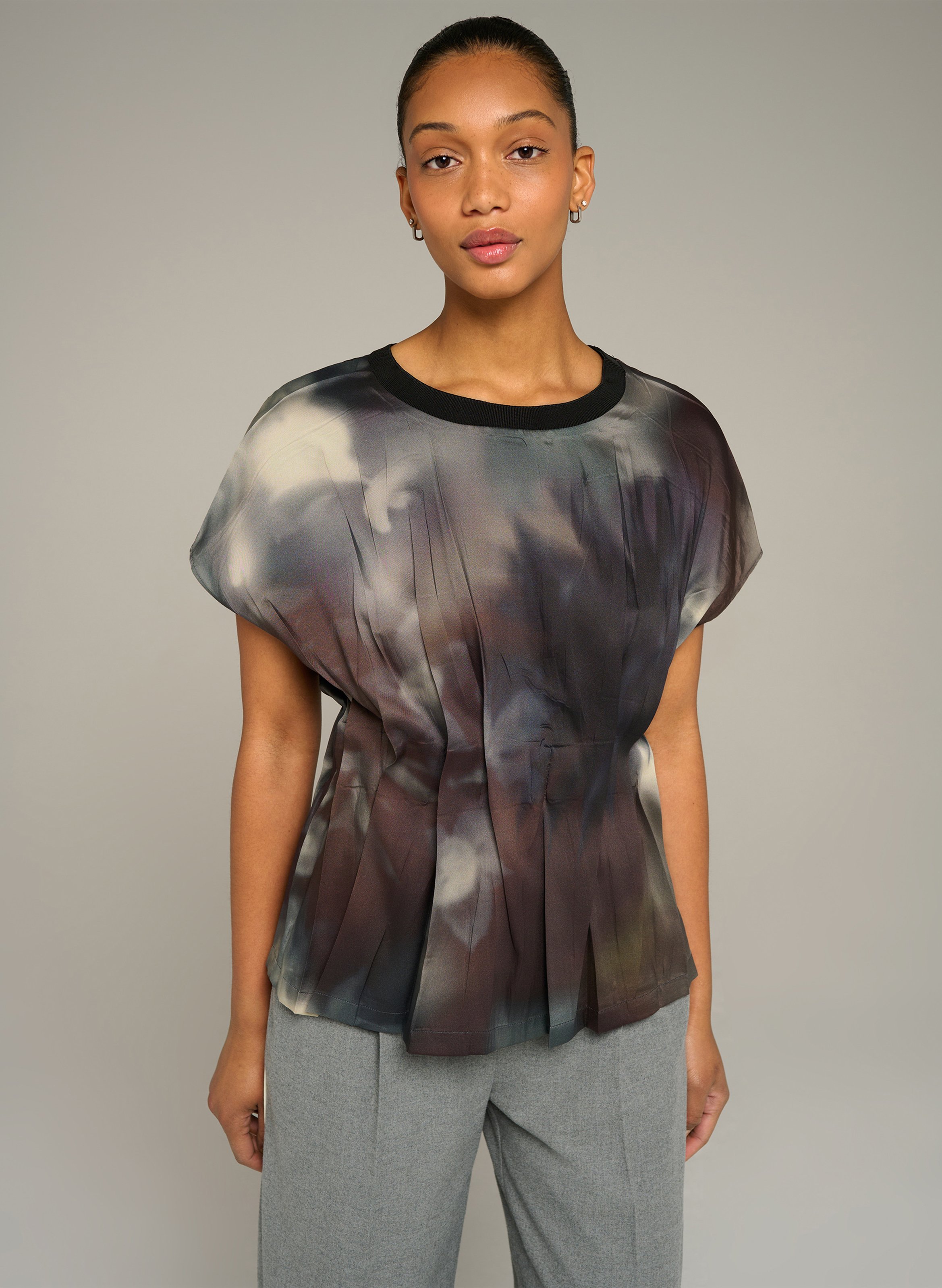 Getailleerde top met print COTELAC ACOTE Zwart