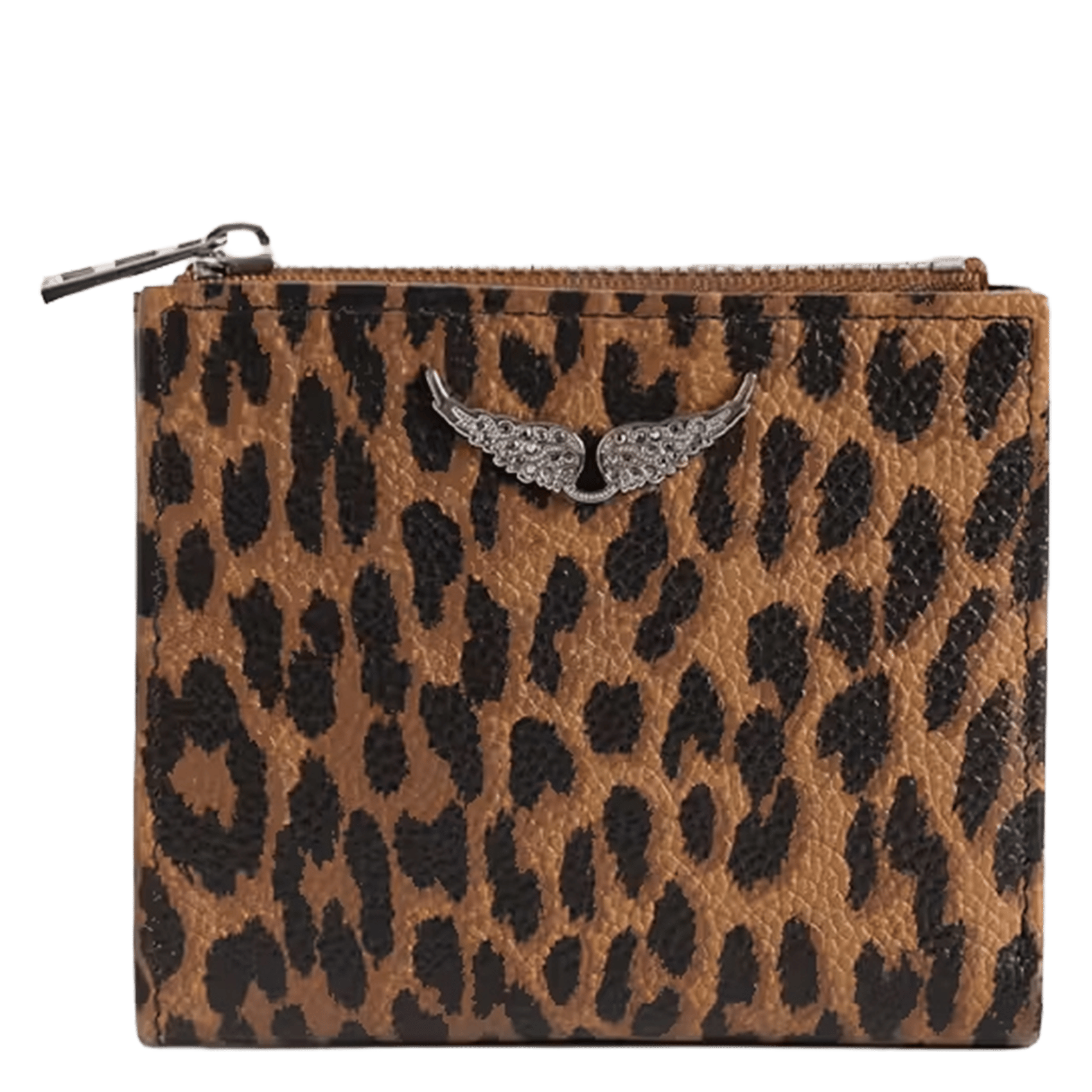 Portefeuille en cuir léopard ZADIG&VOLTAIRE Marron