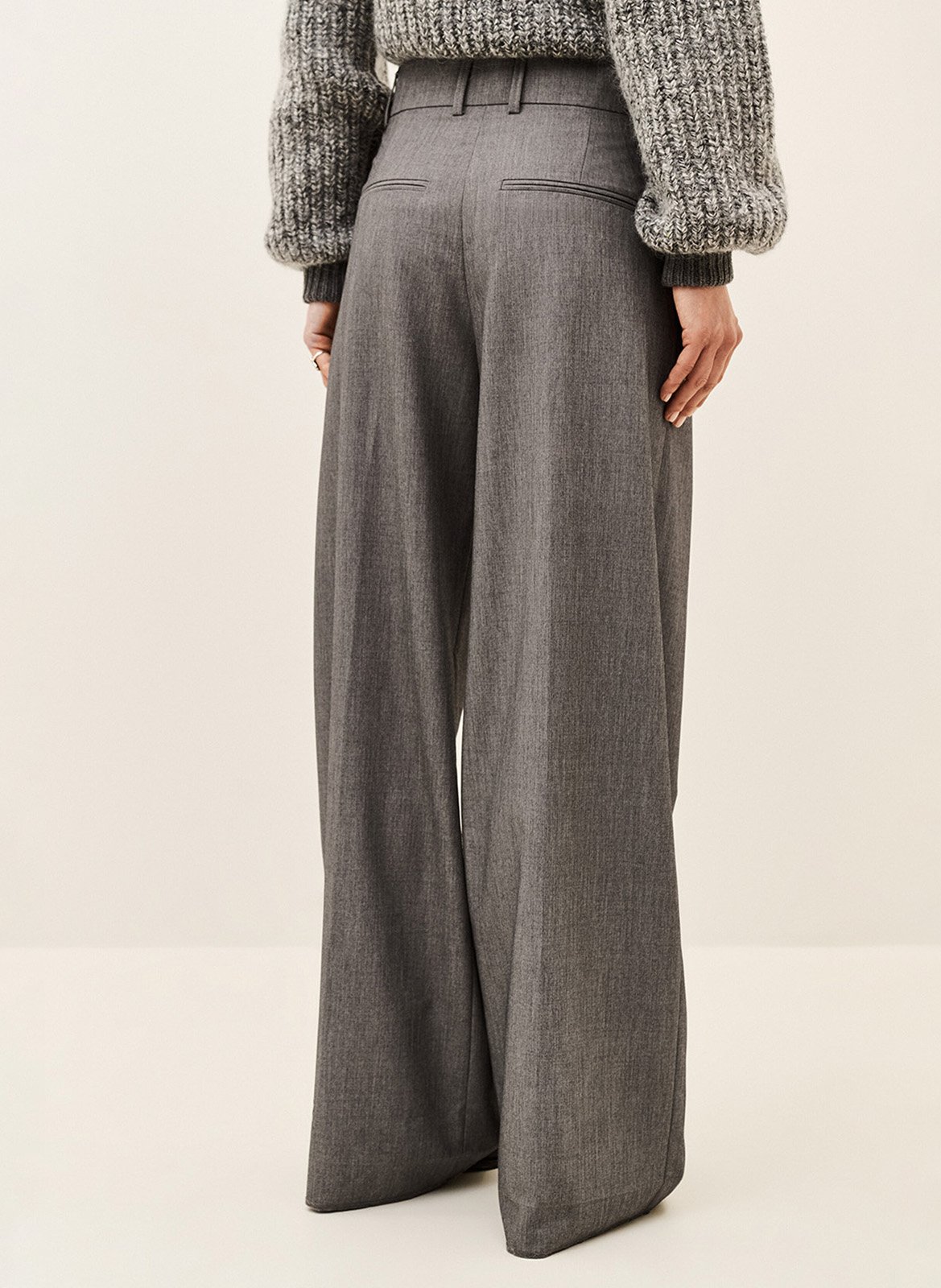 Pantalon à pinces droit uni BA&SH Gris