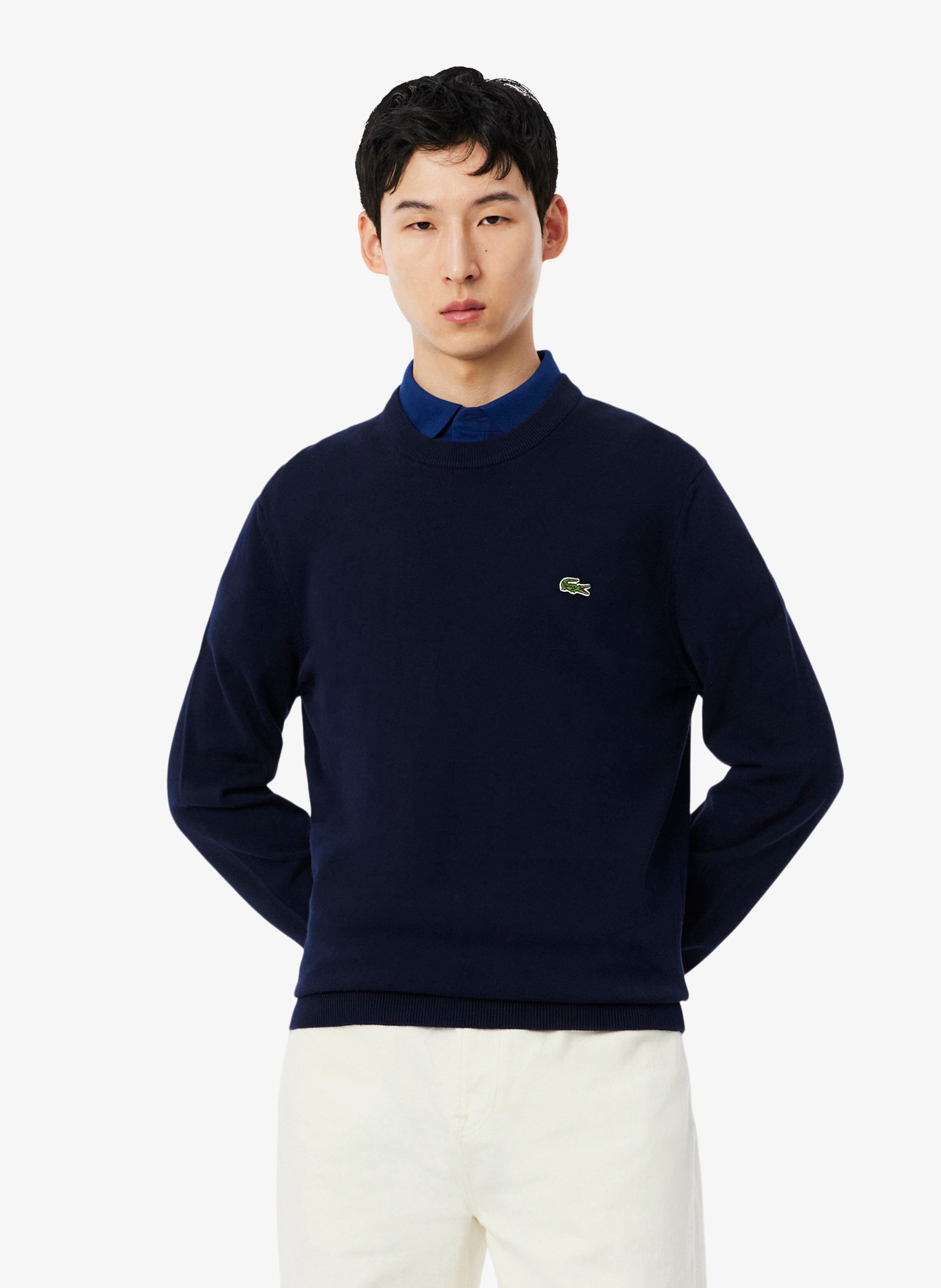 Pull col rond regular-fit en coton  LACOSTE
