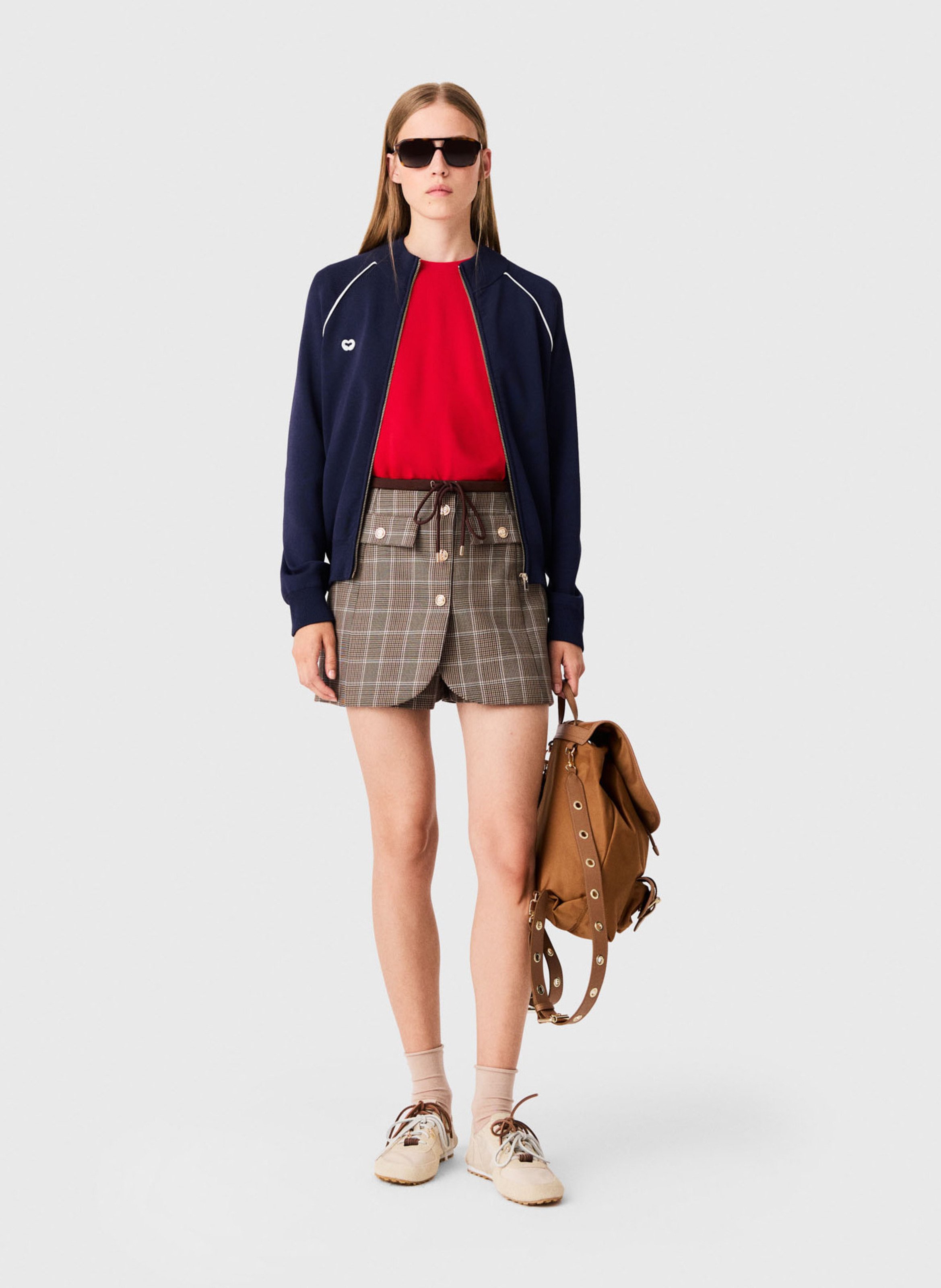 Zip-up knitted cardigan MAJE Blue