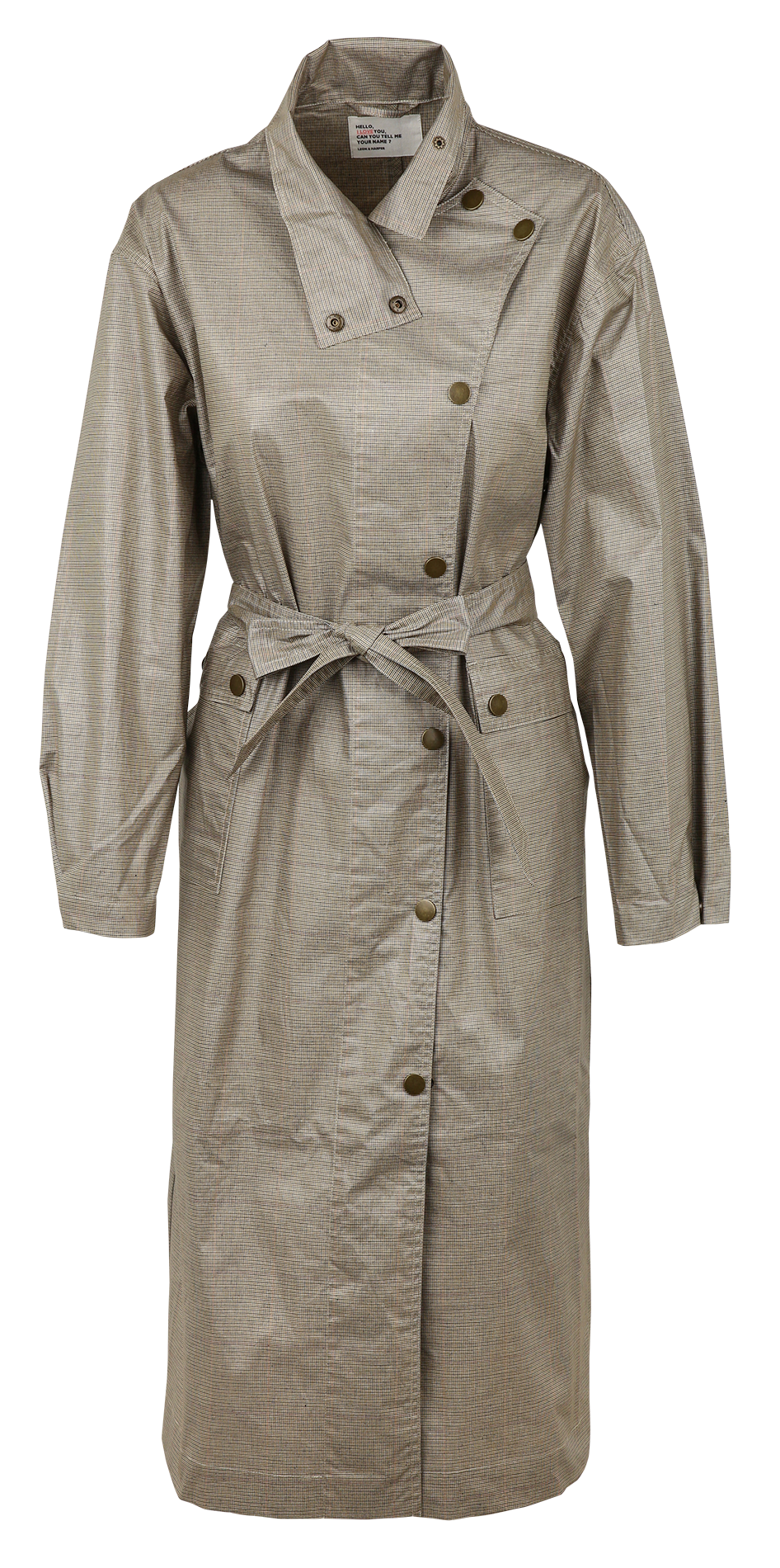 Giacca a vento dritta con collo alto e cintura in cotone LEON & HARPER Beige
