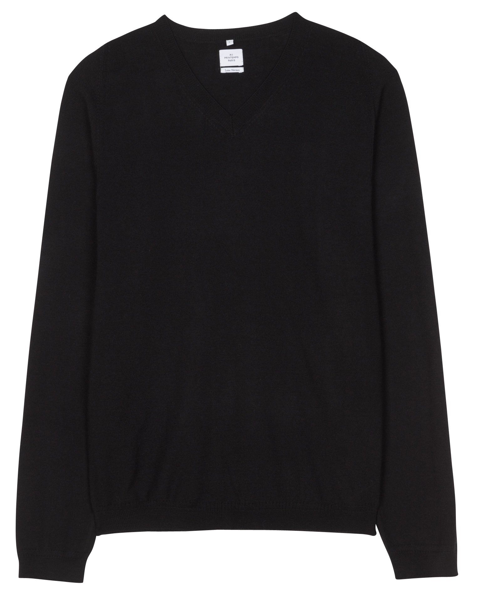 Regular-fit V-neck wool sweater AU PRINTEMPS PARIS Black