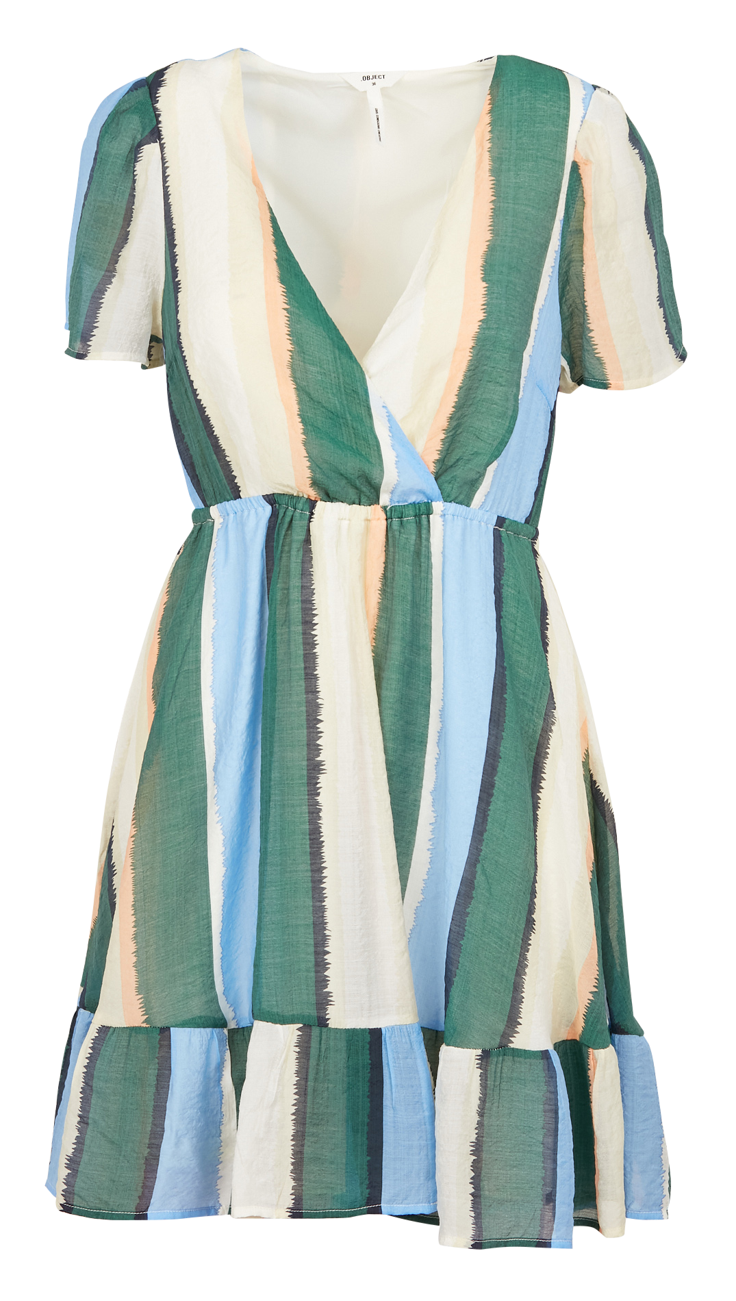 Short colorful printed midi dress OBJECT Green