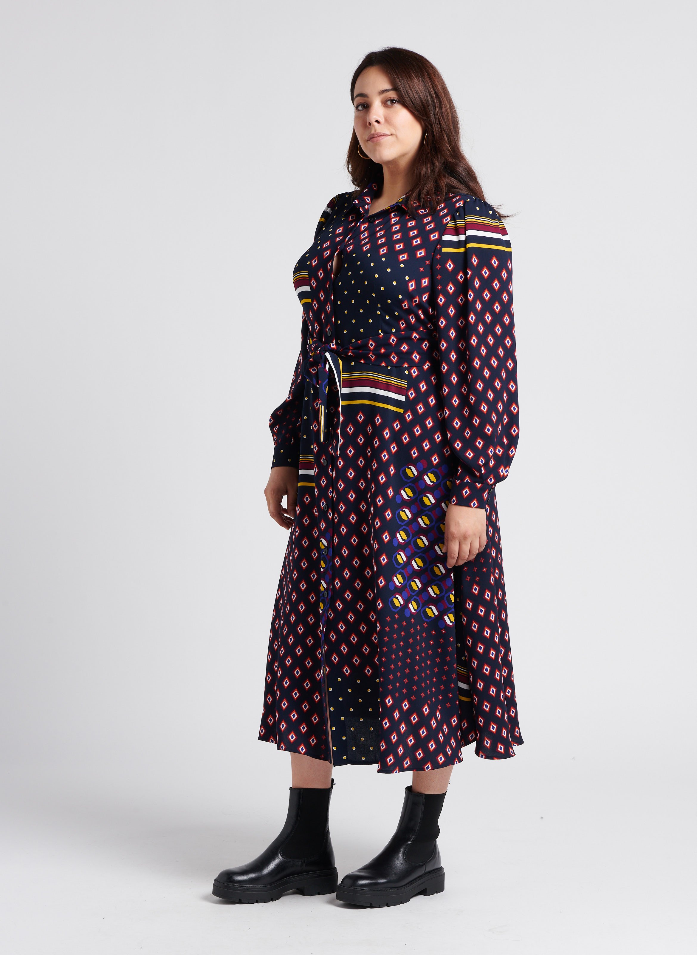 Robe chemise longue à imprimé  PERSONA by Marina Rinaldi Bleu