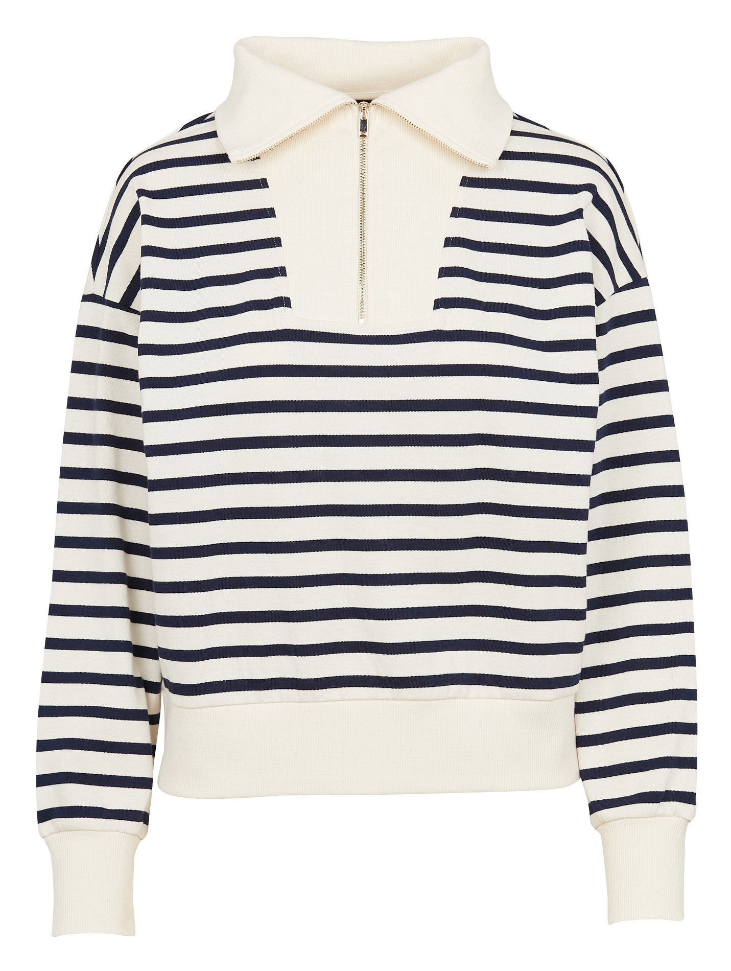 Pull à rayures col montant CAROLL Bleu