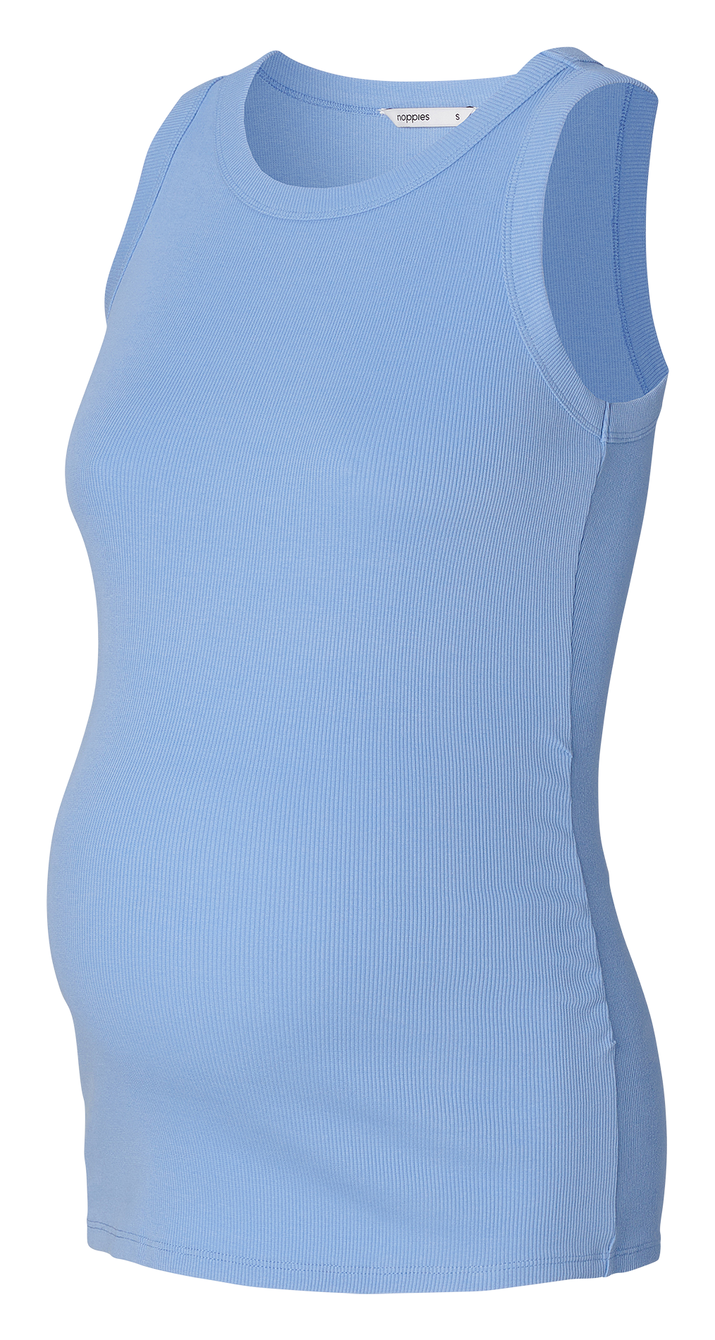 Singlet van biokatoen met ribtextuur Blauw