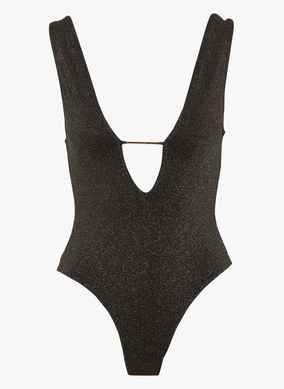 Maillot de bain 1 piece en fils lurex Noir