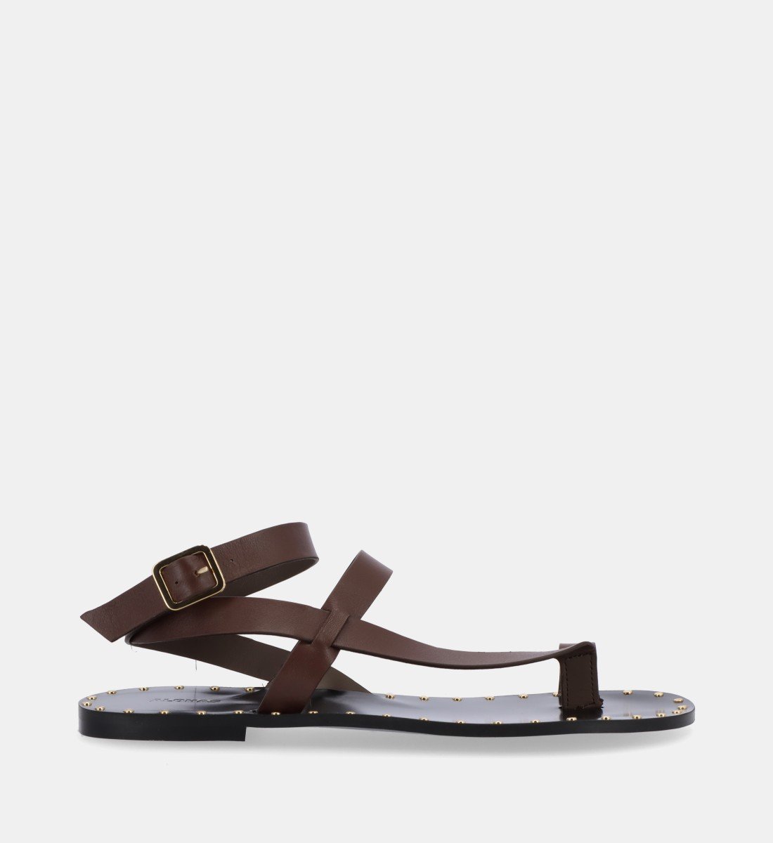 Aouda flat leather sandals ALOHAS Brown