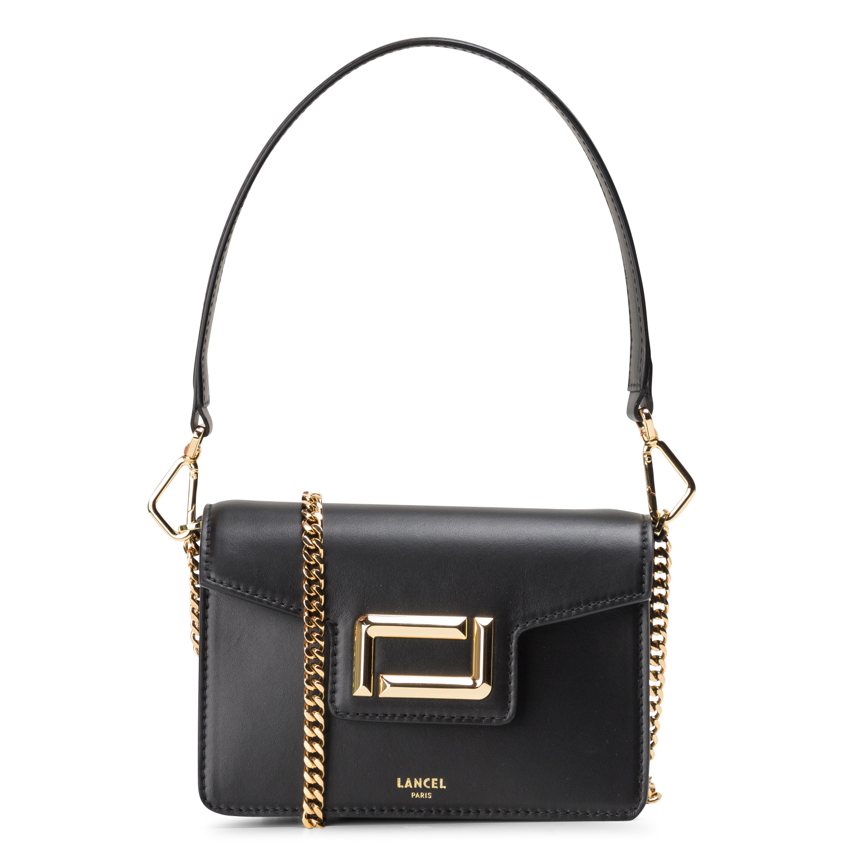 Mini sac bandoulière à rabat en cuir LANCEL Noir