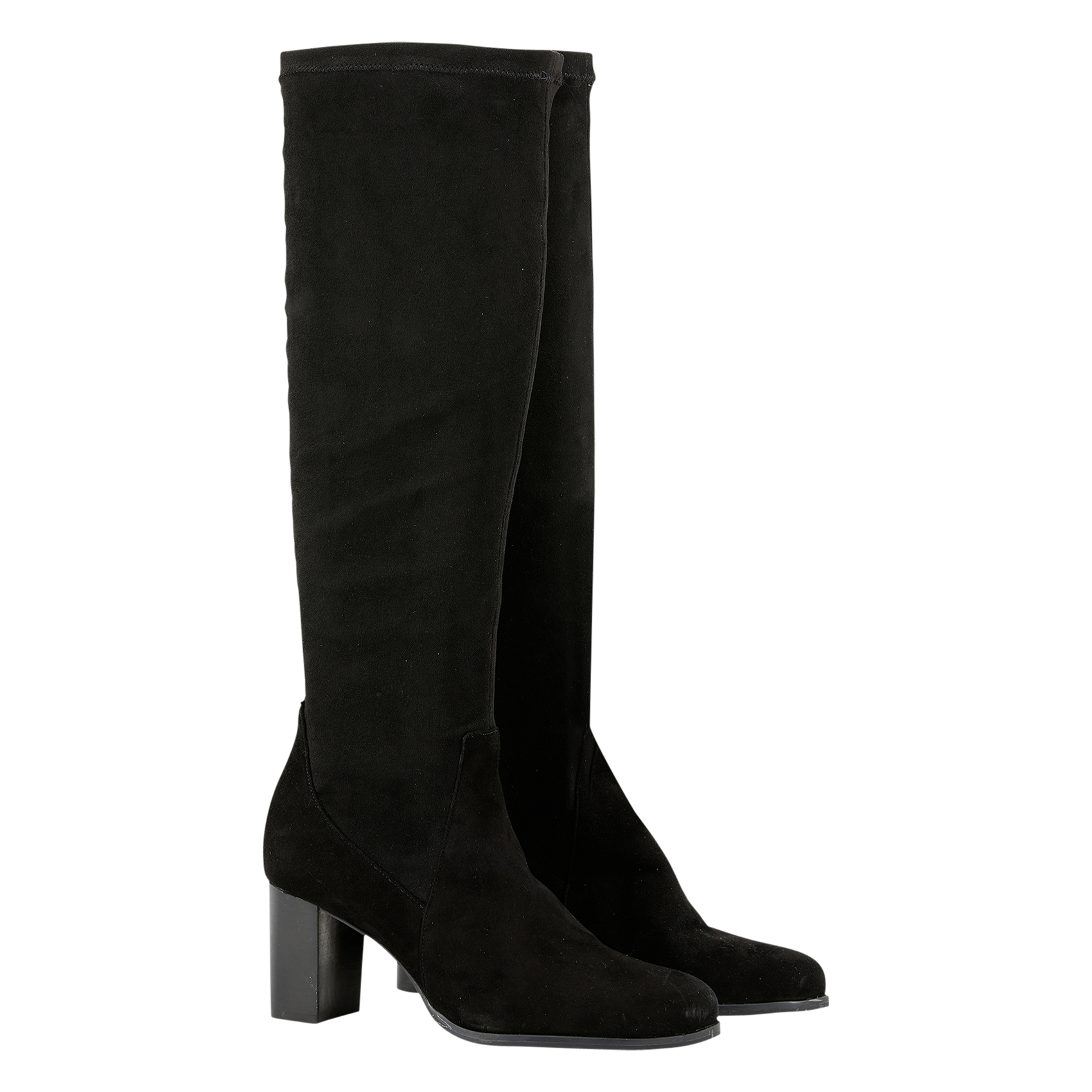 Stretch velvet knee-high boots COSMOPARIS Black