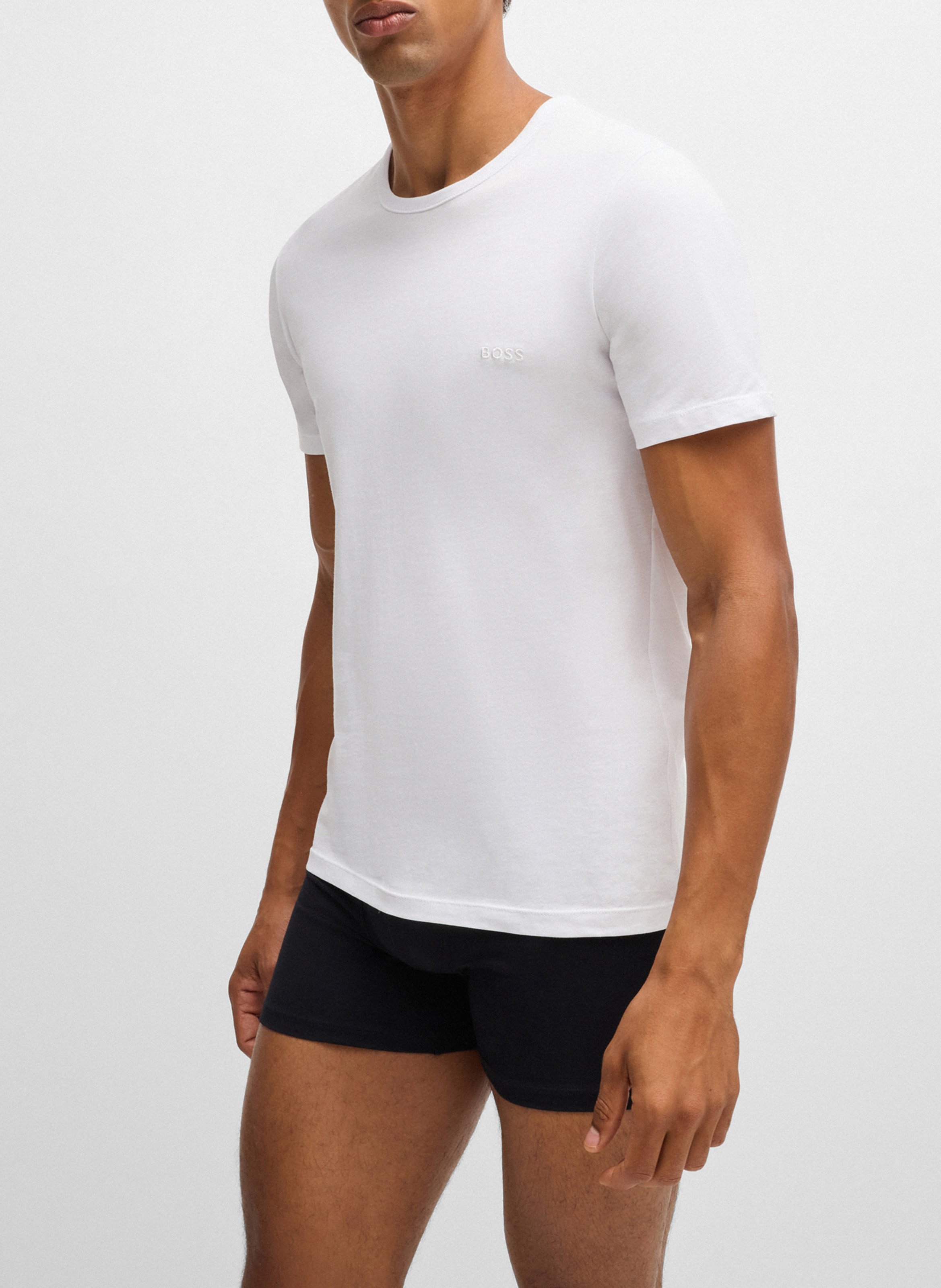 Pack of 3 round-neck cotton T-shirts BOSS Multicolored