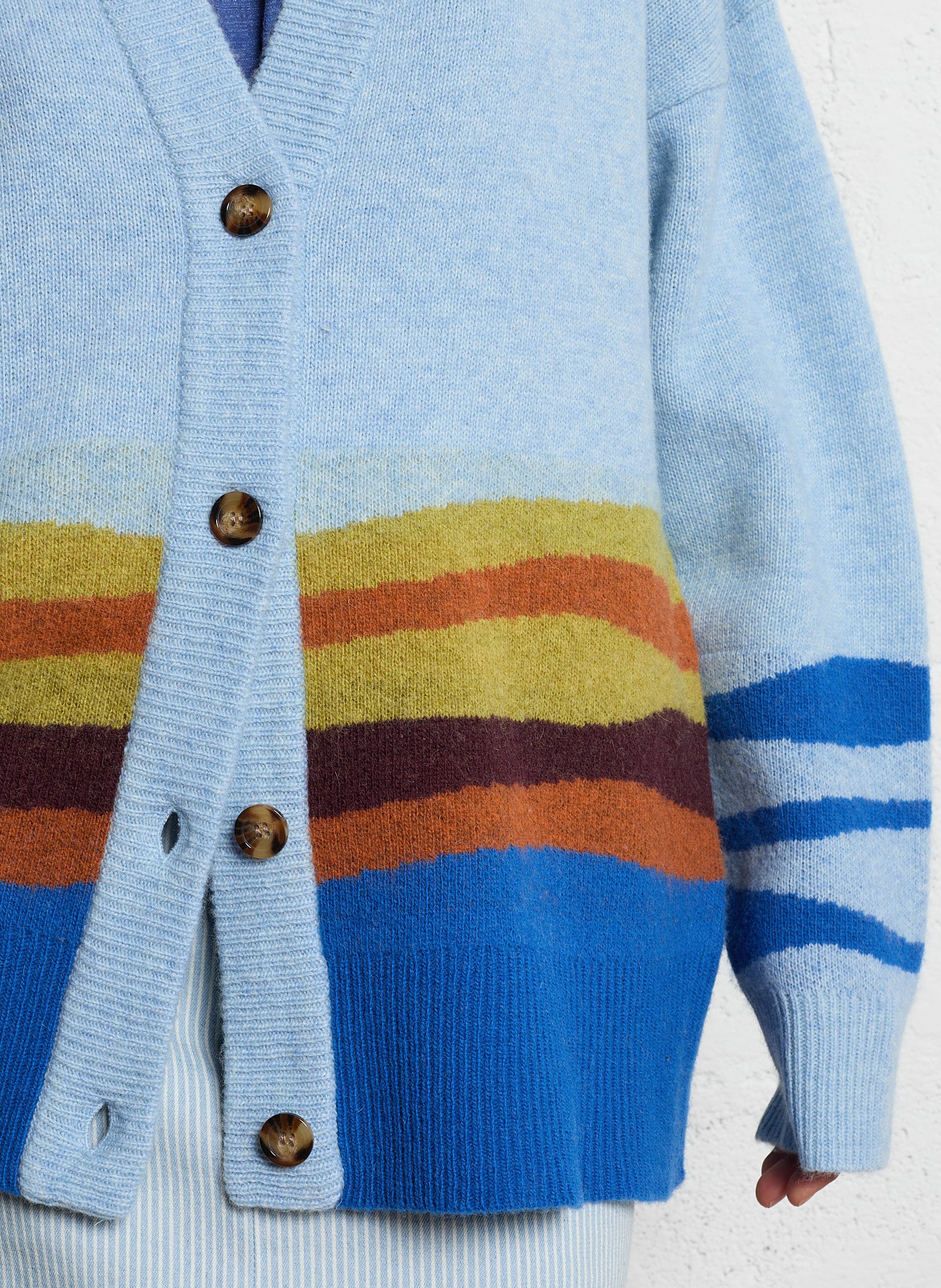 Cardigan ample imprimé en laine mélangée STELLA NOVA Multicolore