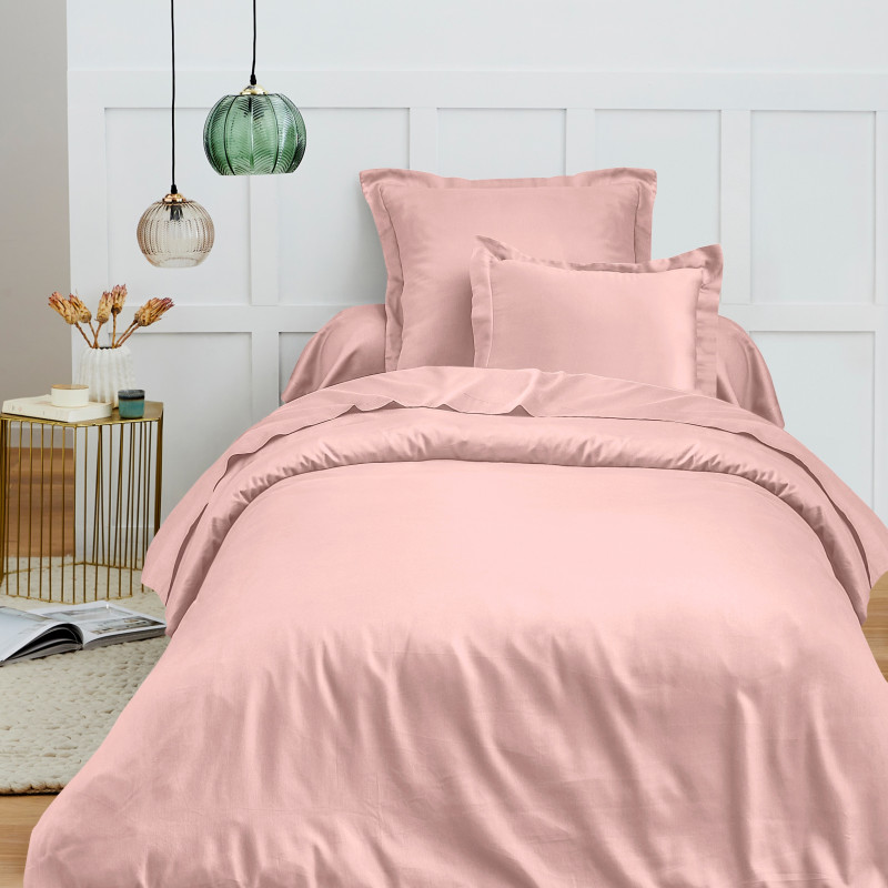 140 x 200 cm "premium" duvet cover for single bed COTON PUR Pink
