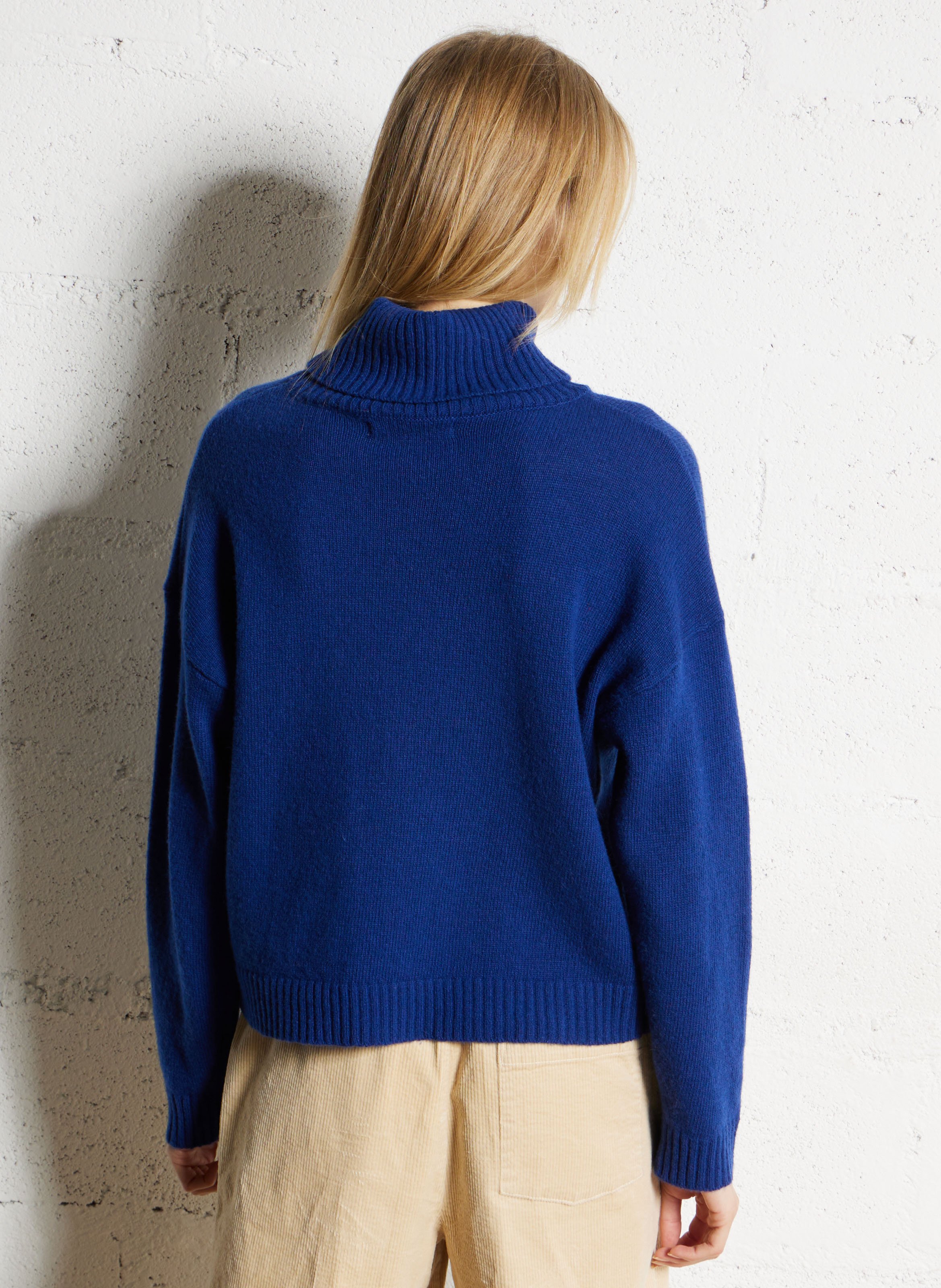 Col roulé ample en laine mélangée NICE THINGS Bleu