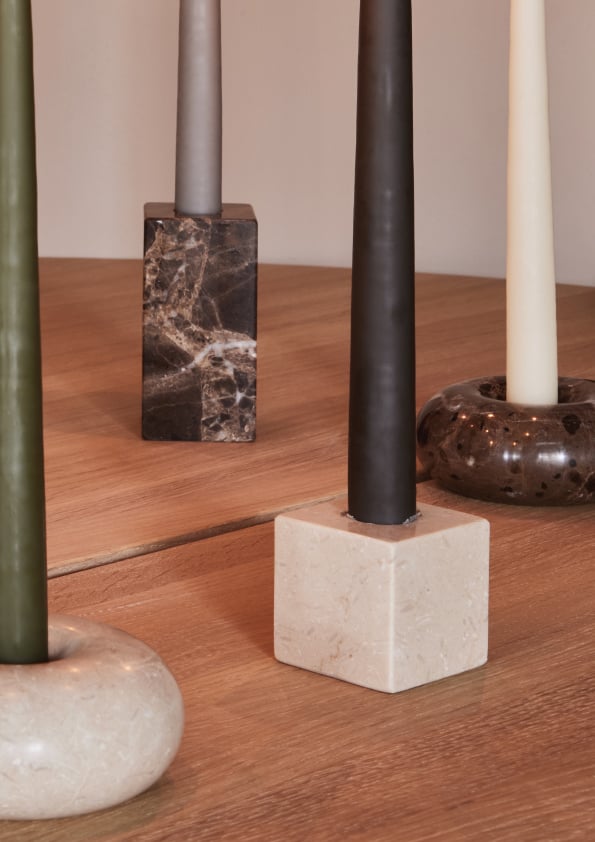 Marble candle holder OYOY LIVING DESIGN Beige