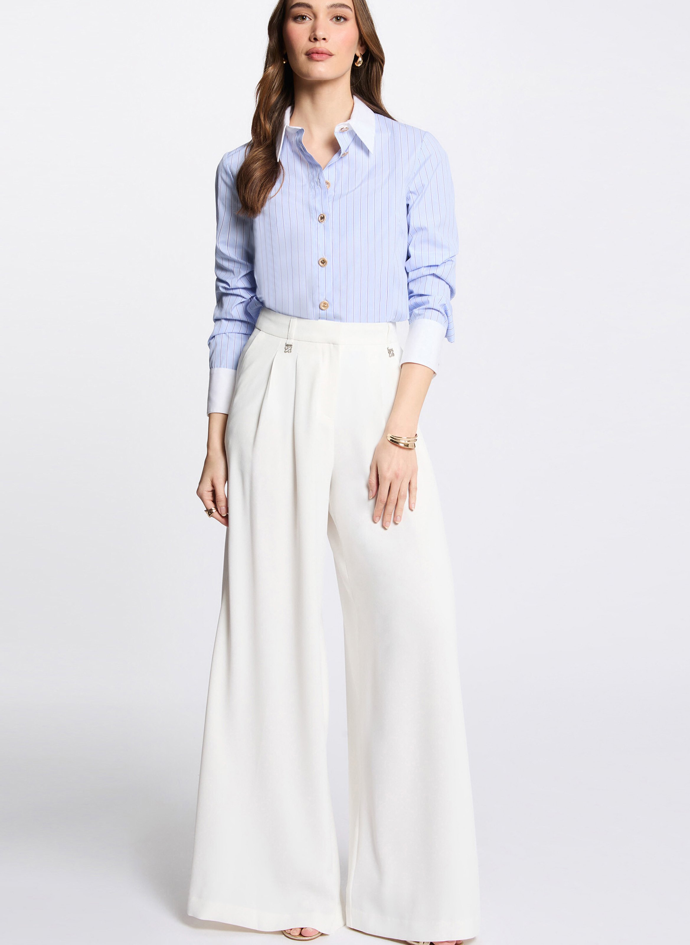 Rechte, soepelvallende broek MORGAN Wit