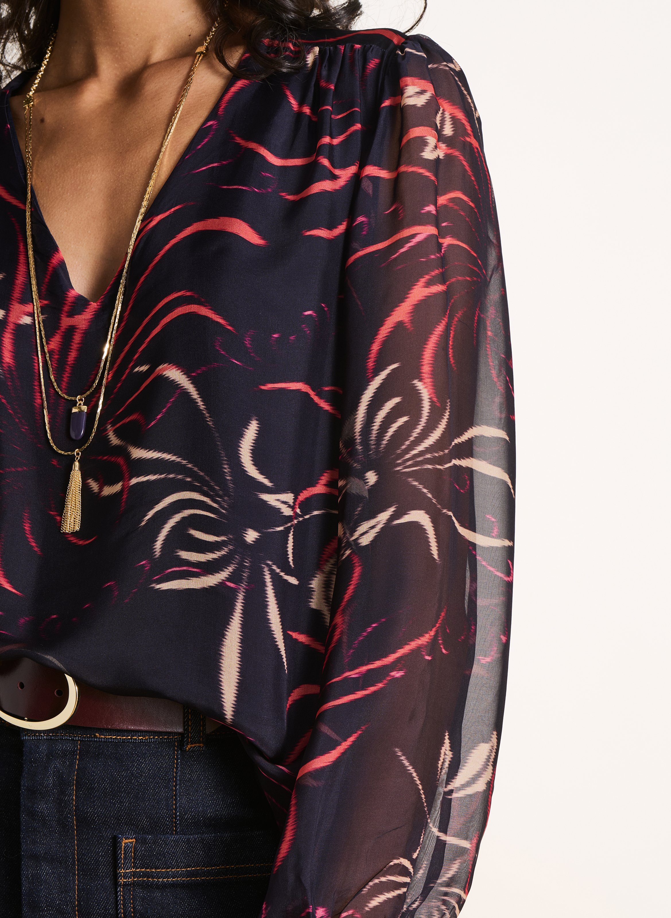 Top oversize imprimé LA FEE MARABOUTEE Bleu