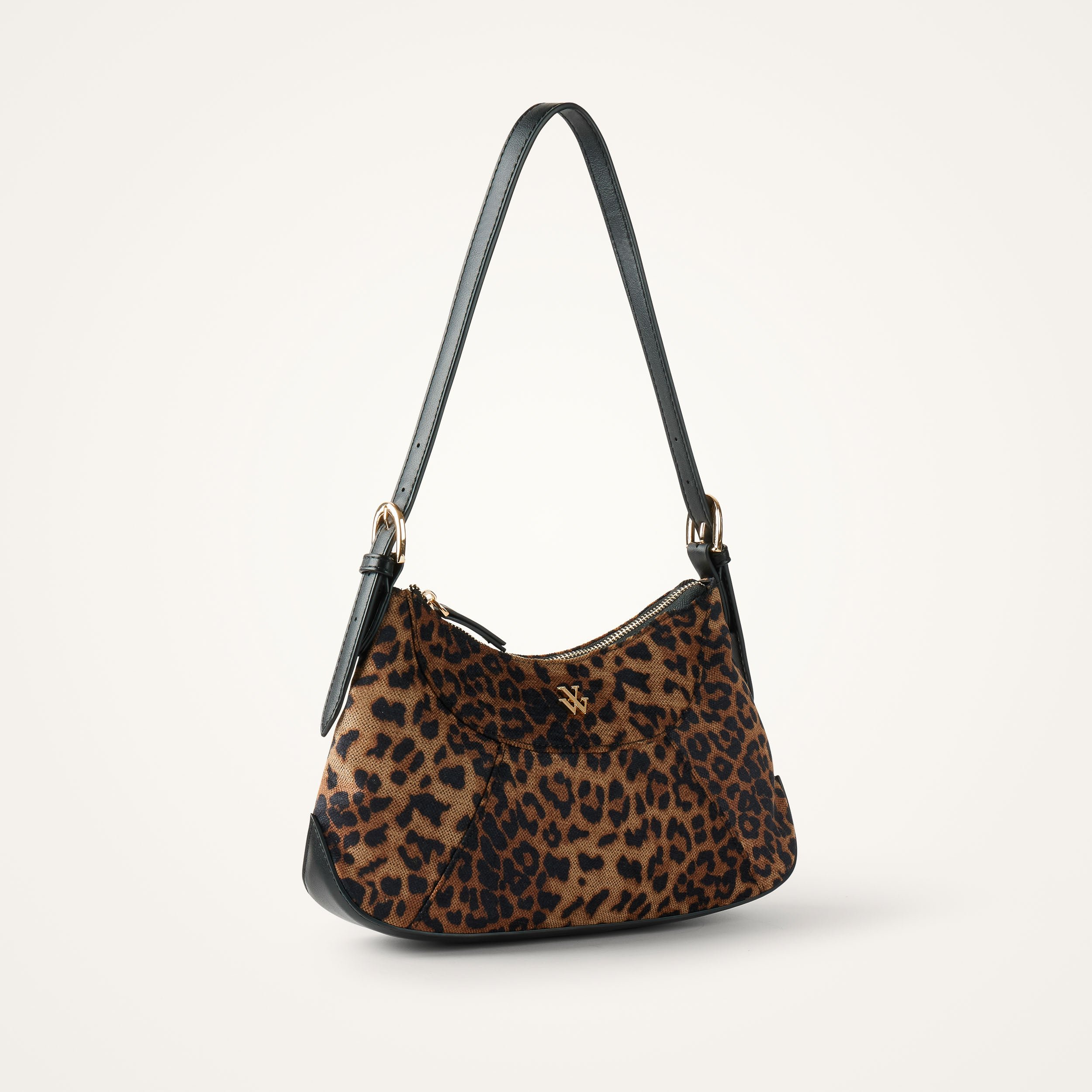 Leopard tweed baguette bag VANESSA WU Brown