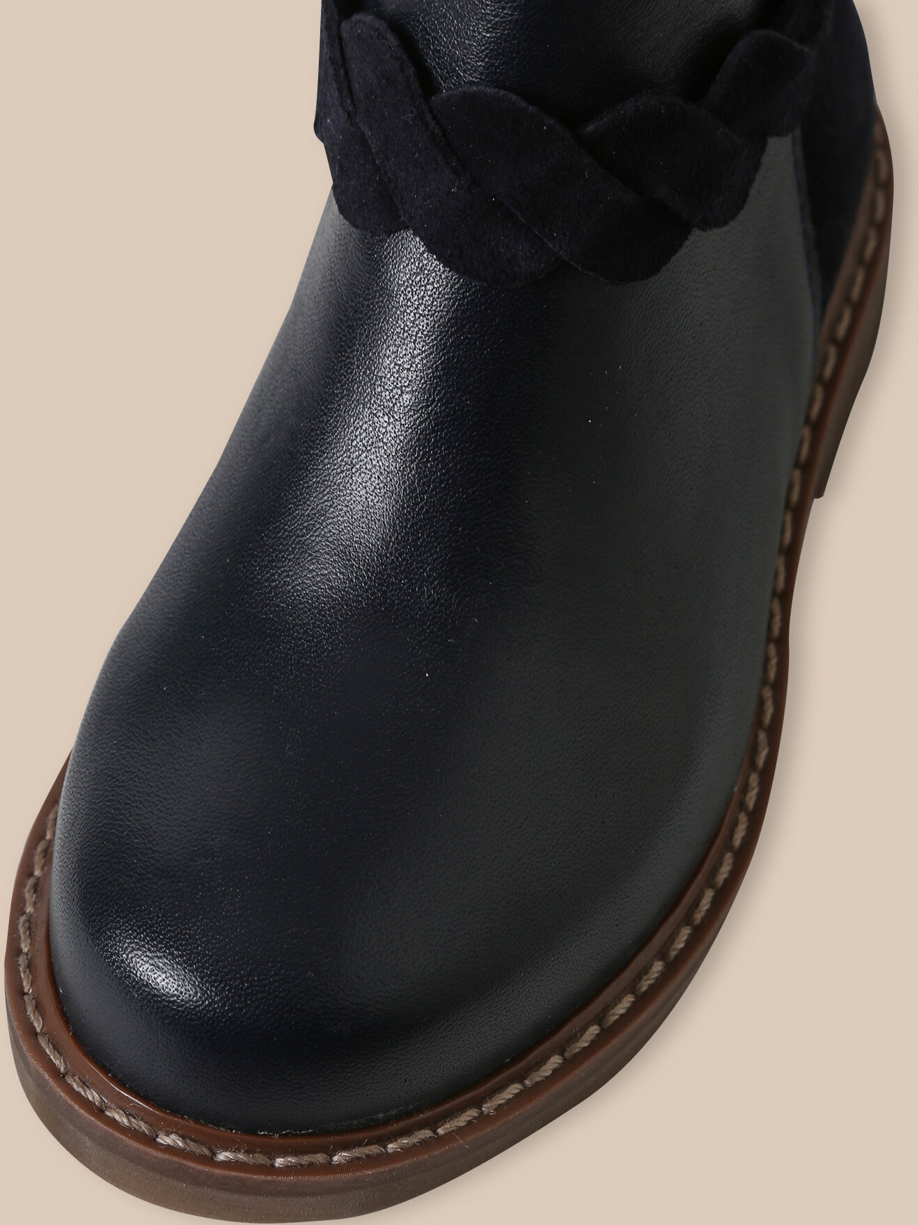 Braided leather boots CYRILLUS Blue