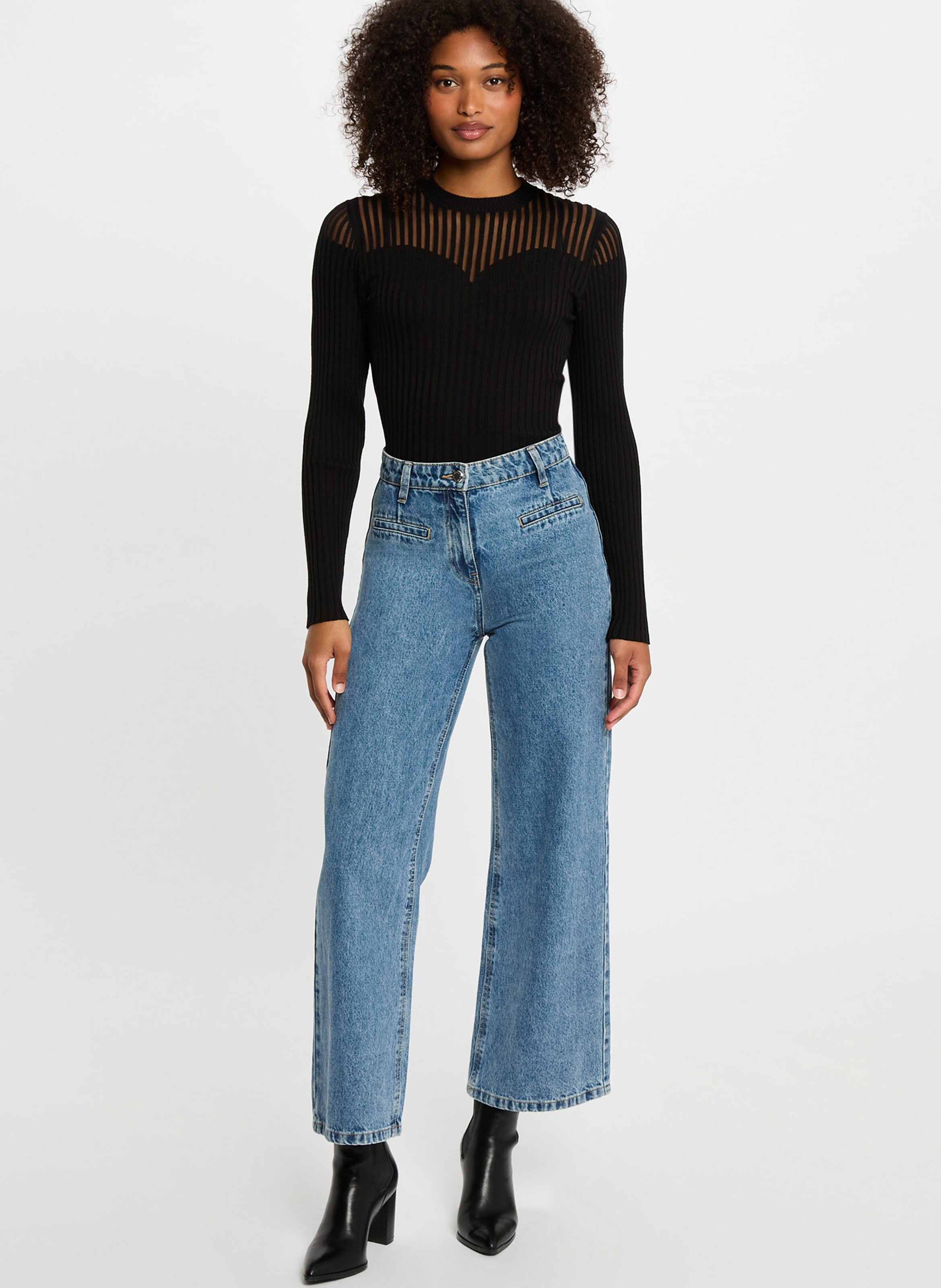 Pull col rond MORGAN Noir