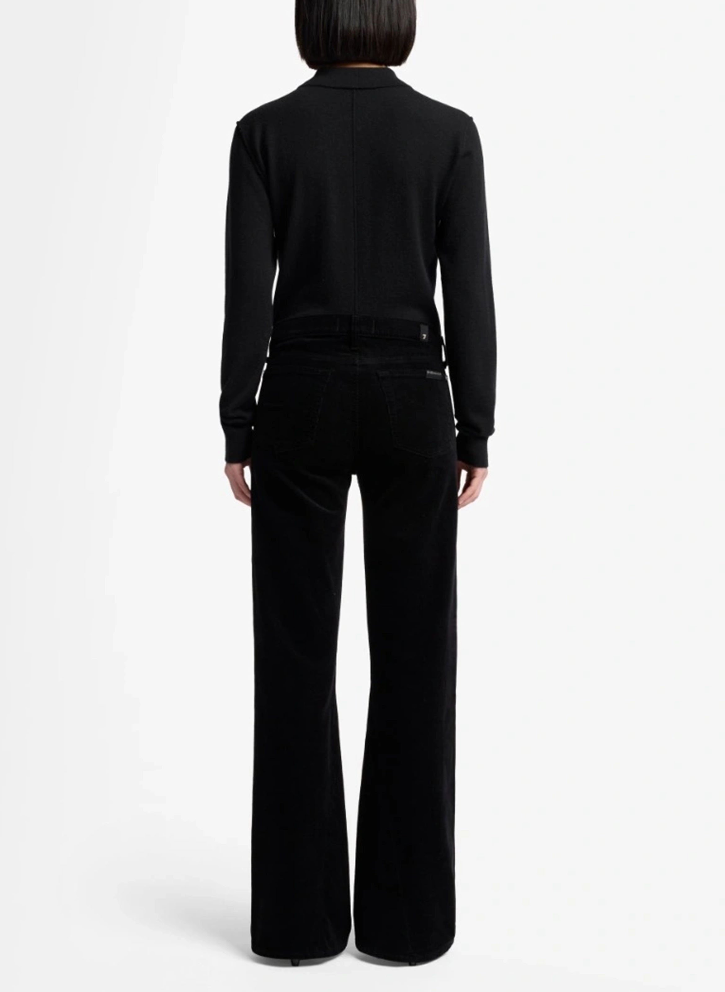 Unifarbenes ausgestelltes Baumwollmischungs-Hose 7 FOR ALL MANKIND Schwarz