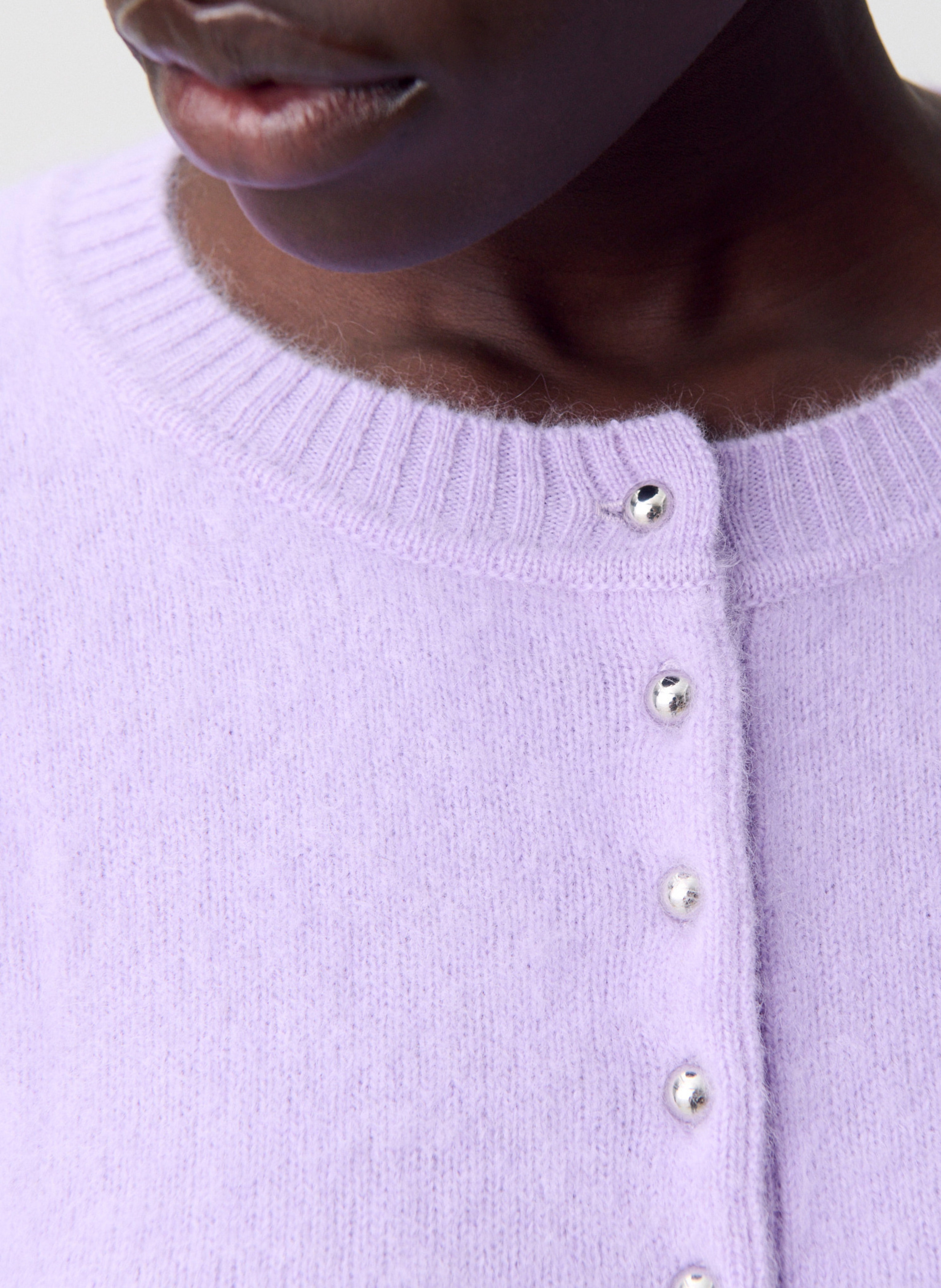 Gilet ocl rond en laine mélangée CLAUDIE PIERLOT Violet