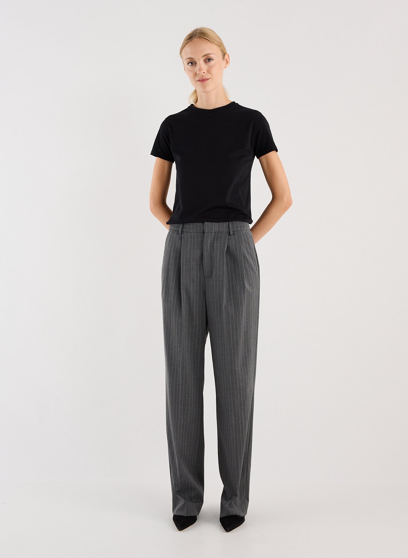Tailoring striped pants SAISON 1865 Grey