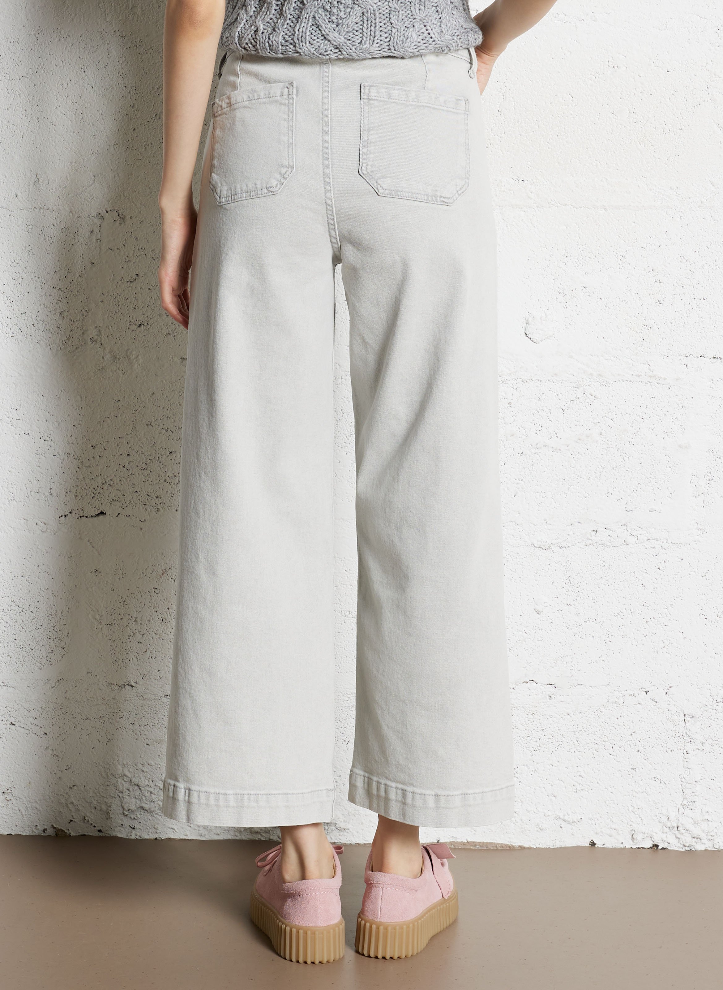 Jean cropped en coton mélangé MAISON 123 Gris