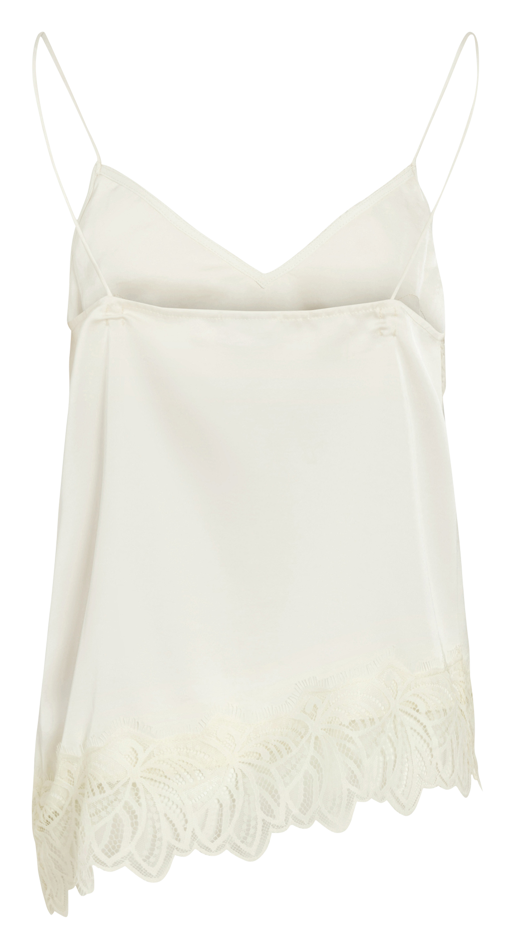Top met effen kanten bandjes VILA Beige