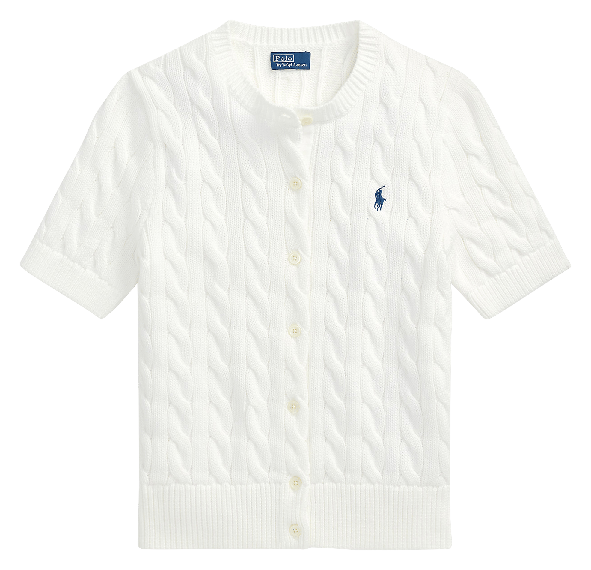 Gilet droit col rond en coton POLO RALPH LAUREN Blanc