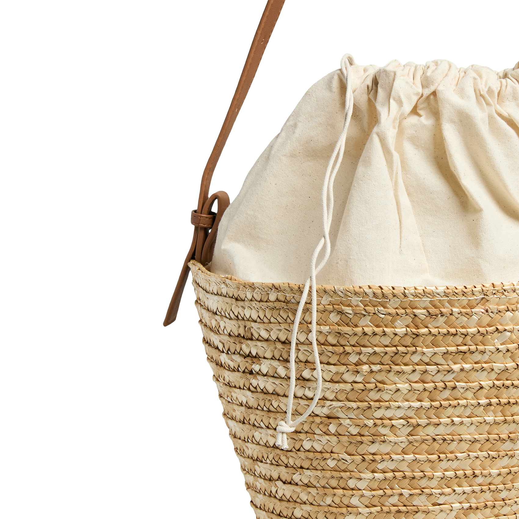 Straw shoulder bag PIECES Green