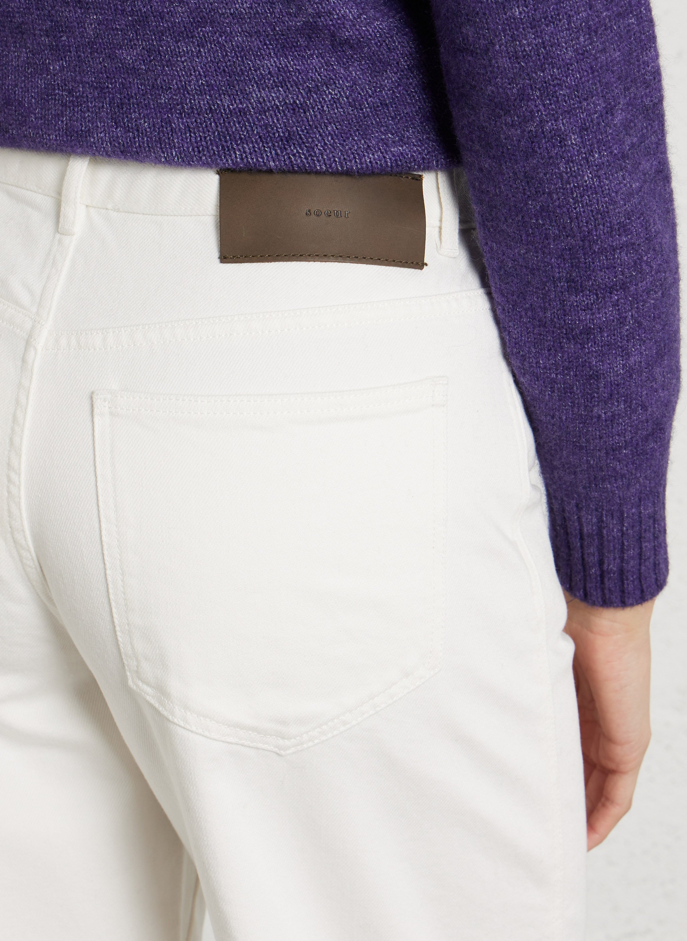 Jean ballon taille haute uni SOEUR Blanc